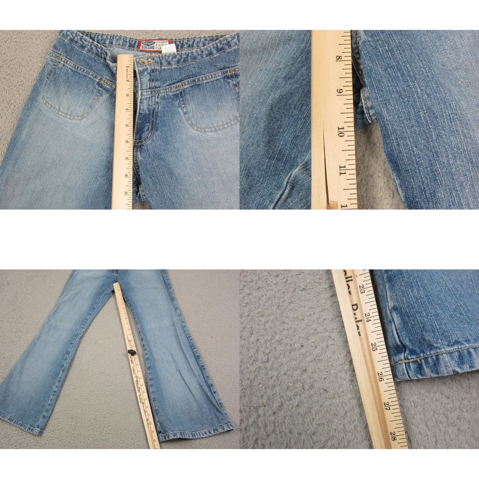 Old Navy VINTAGE Old Navy Jeans Teens 14 Blue Flared Boot Cut Denim Light Wash Y2K 80s 90s Boys Girls Mens Womens Jeans Size 36" / US 14 / IT 50 - 8 Thumbnail