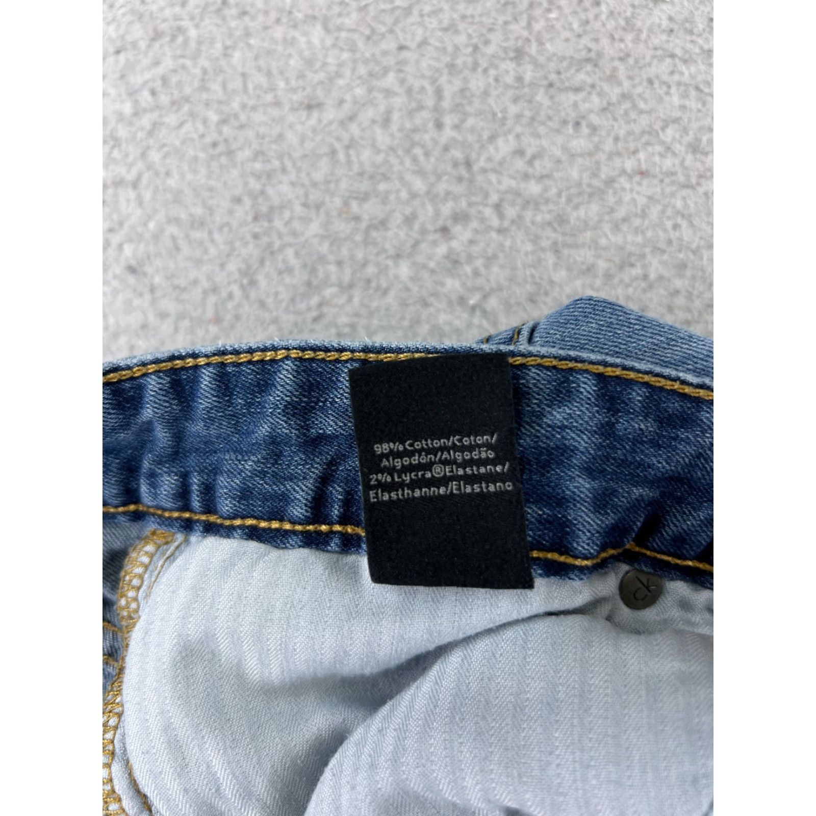 Calvin Klein Calvin Klein Pants Men 32 Blue Denim Jean Boot Cut Cotton Blend Embroider 32x27 Size US 32 / EU 48 - 7 Thumbnail