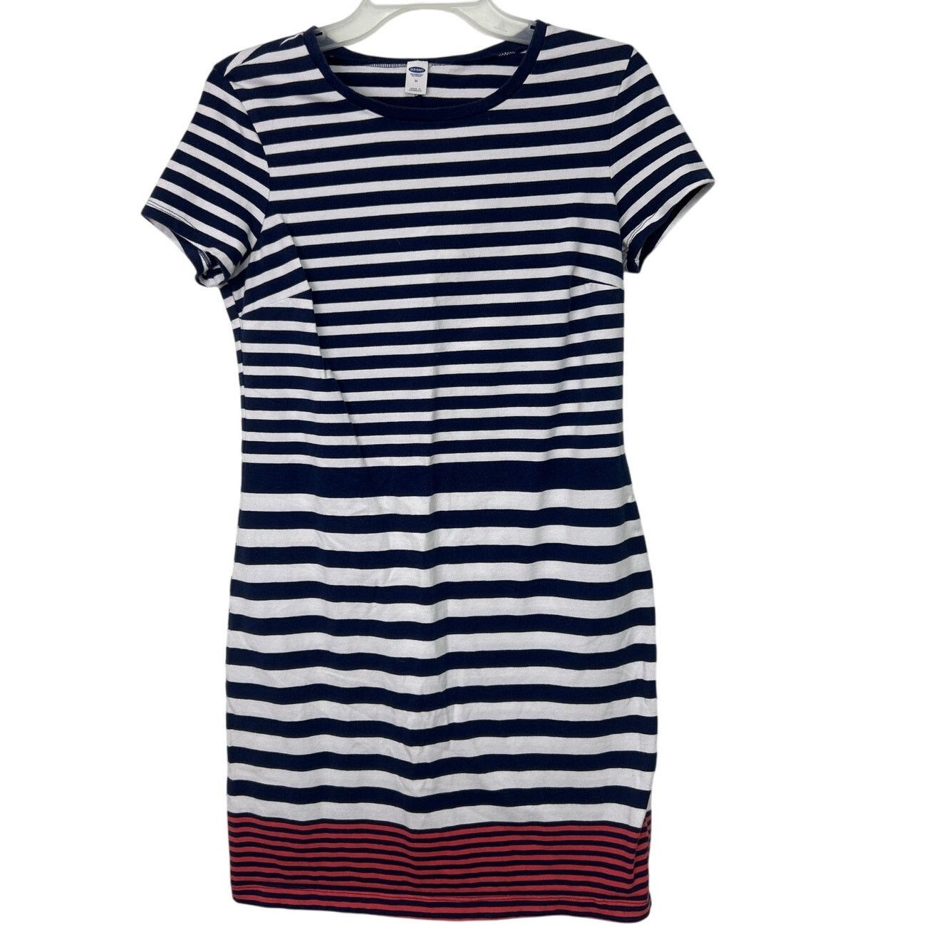 Old Navy Old Navy Womens Med Short Sleeve Navy Striped BodyCon Dress Size M / US 6-8 / IT 42-44 - 1 Thumbnail