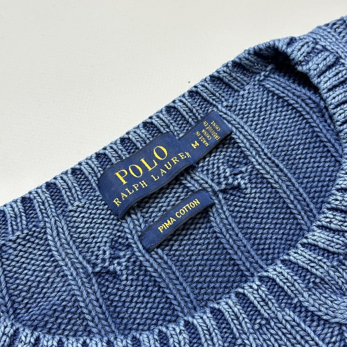 Polo Ralph Lauren Sky blue Pima cotton Cable Sweater Knitwear Ralph Lauren Size M / US 6-8 / IT 42-44 - 5 Thumbnail