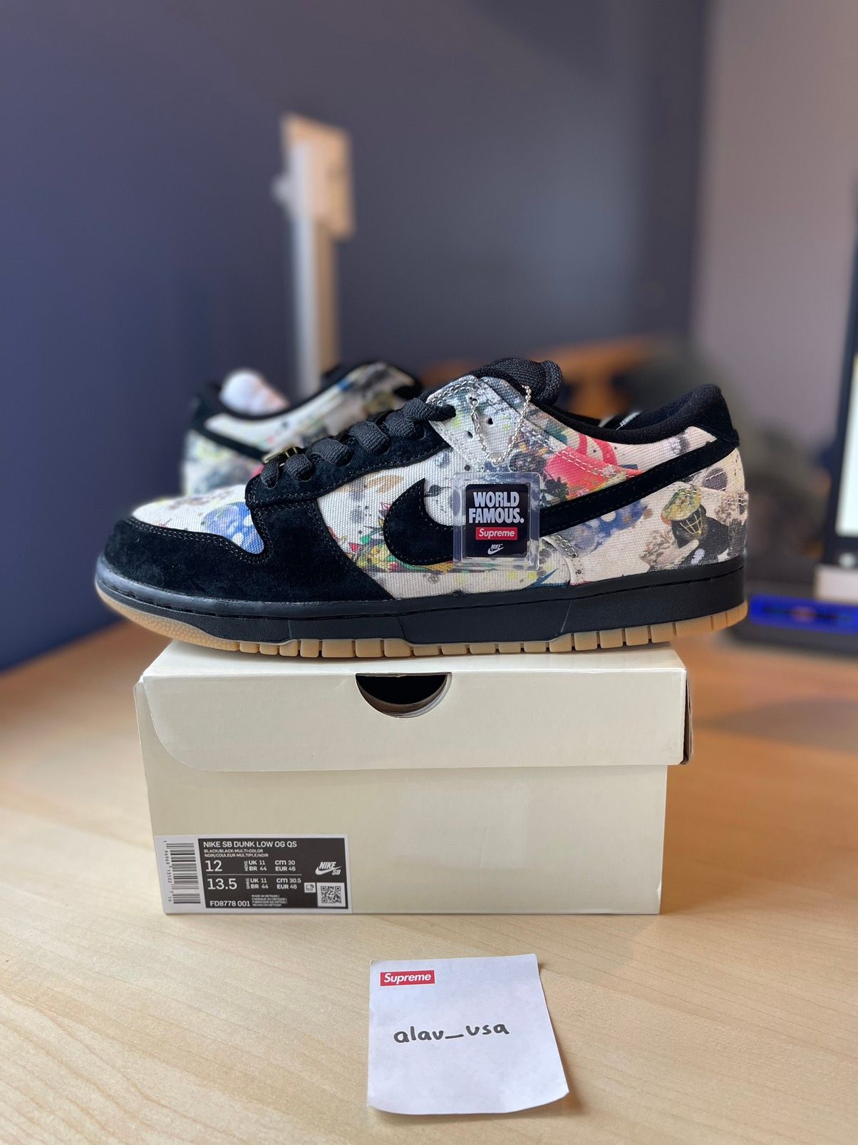 Pre-owned Nike X Supreme Nike Sb Rammellzee Dunk Low Shoes In Multicolor