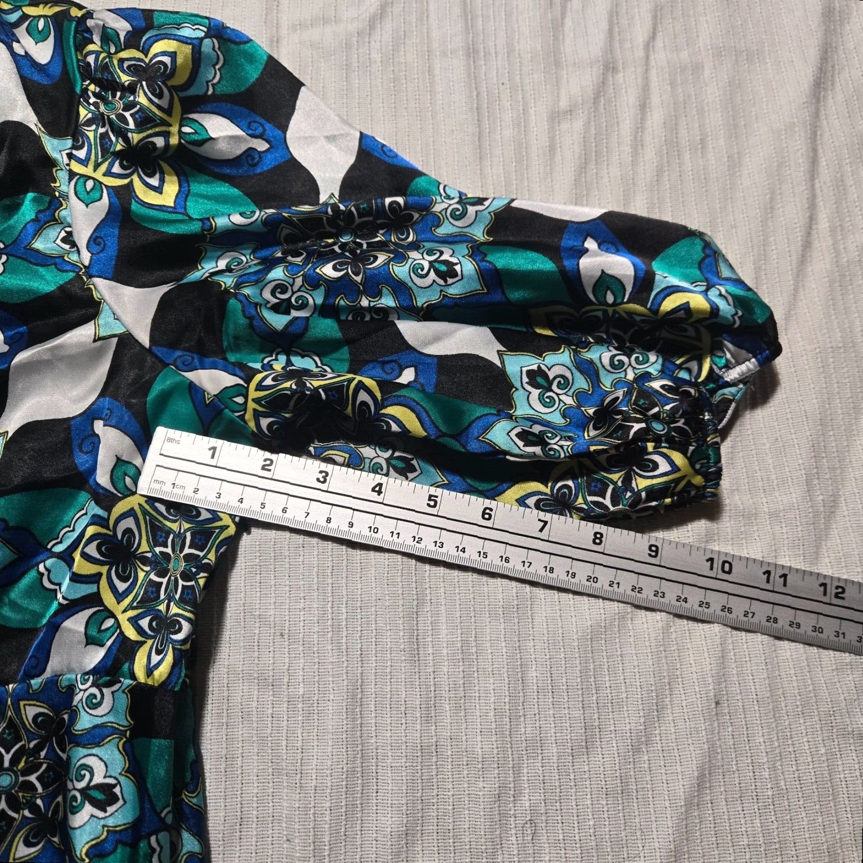 Vintage Lane Bryant Shirt Adult Women 22/24 Blue Floral Scoop Neck Short Sleeve Blouse FABRIC: Polyester Plus Size Casual Size 3XL / US 20-22 - 6 Thumbnail