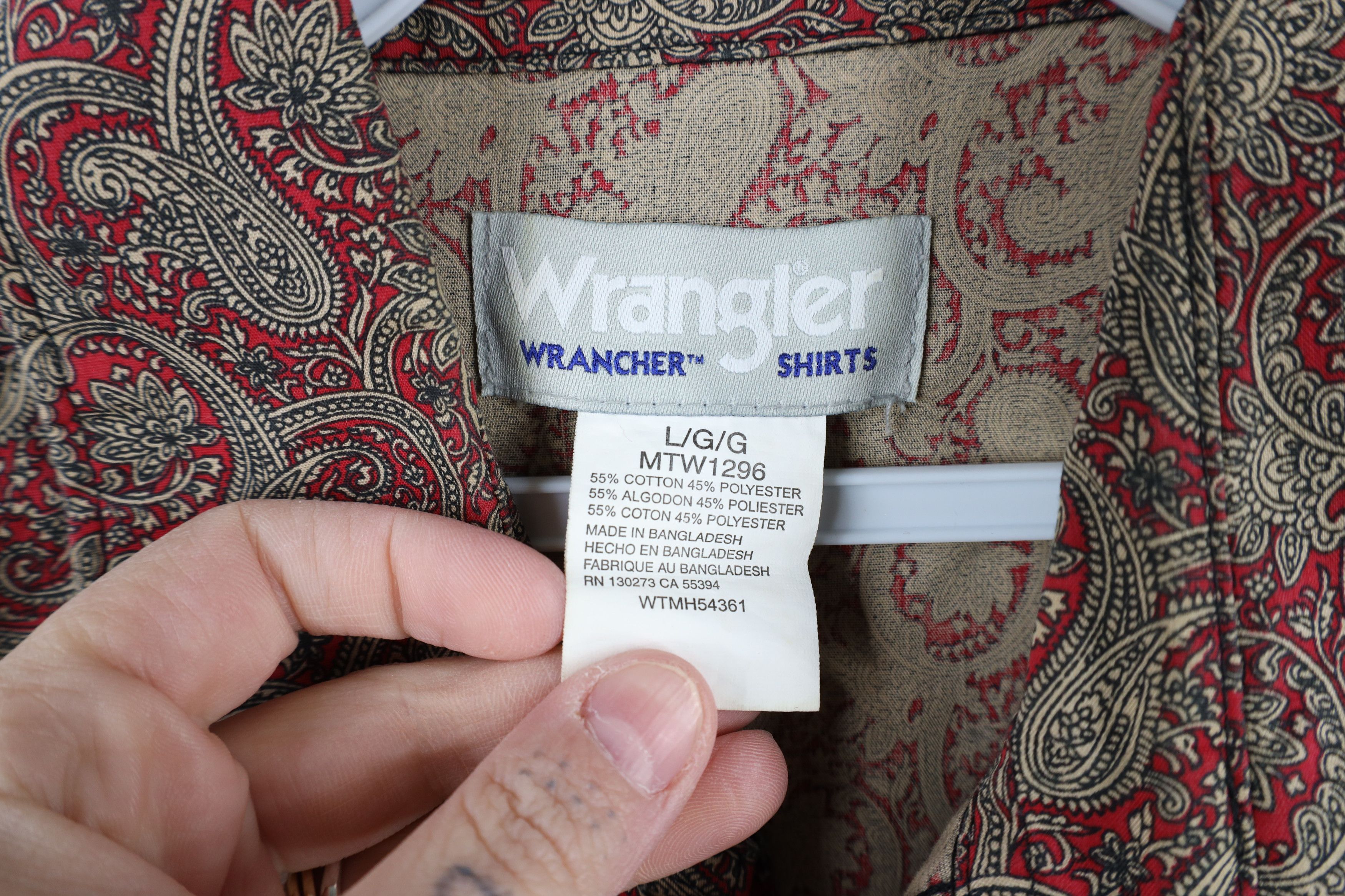 Vintage × Wrangler Vintage 90s Wrangler Western Cowboy Snap Button Shirt Size US L / EU 52-54 / 3 - 10 Thumbnail