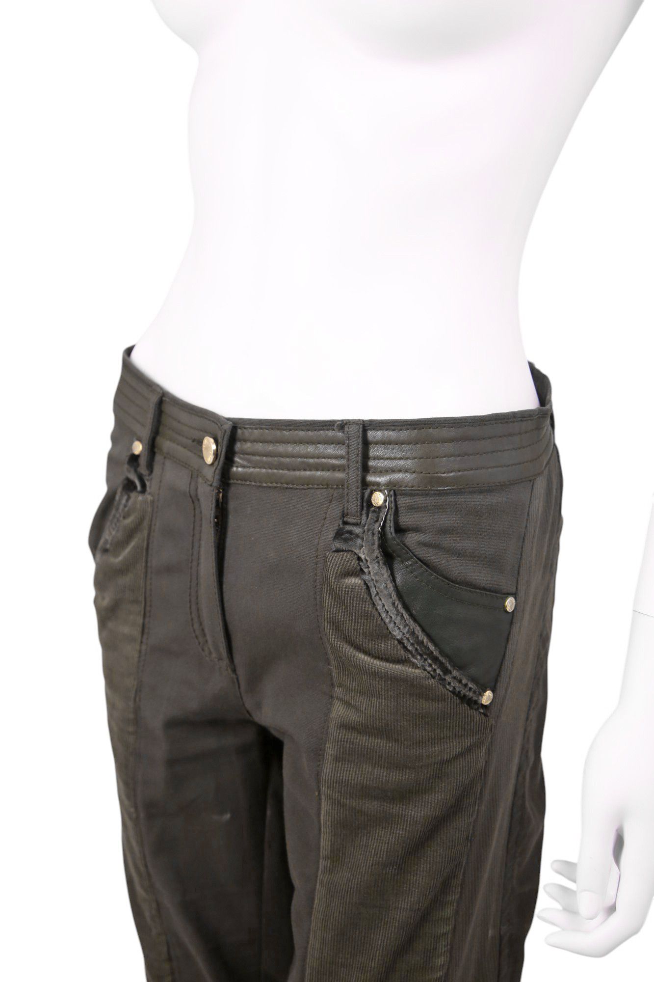 Roberto Cavalli F/W 2005 Bondage Petrol Green Capri Pants Size 27" / US 4 / IT 40 - 4 Thumbnail