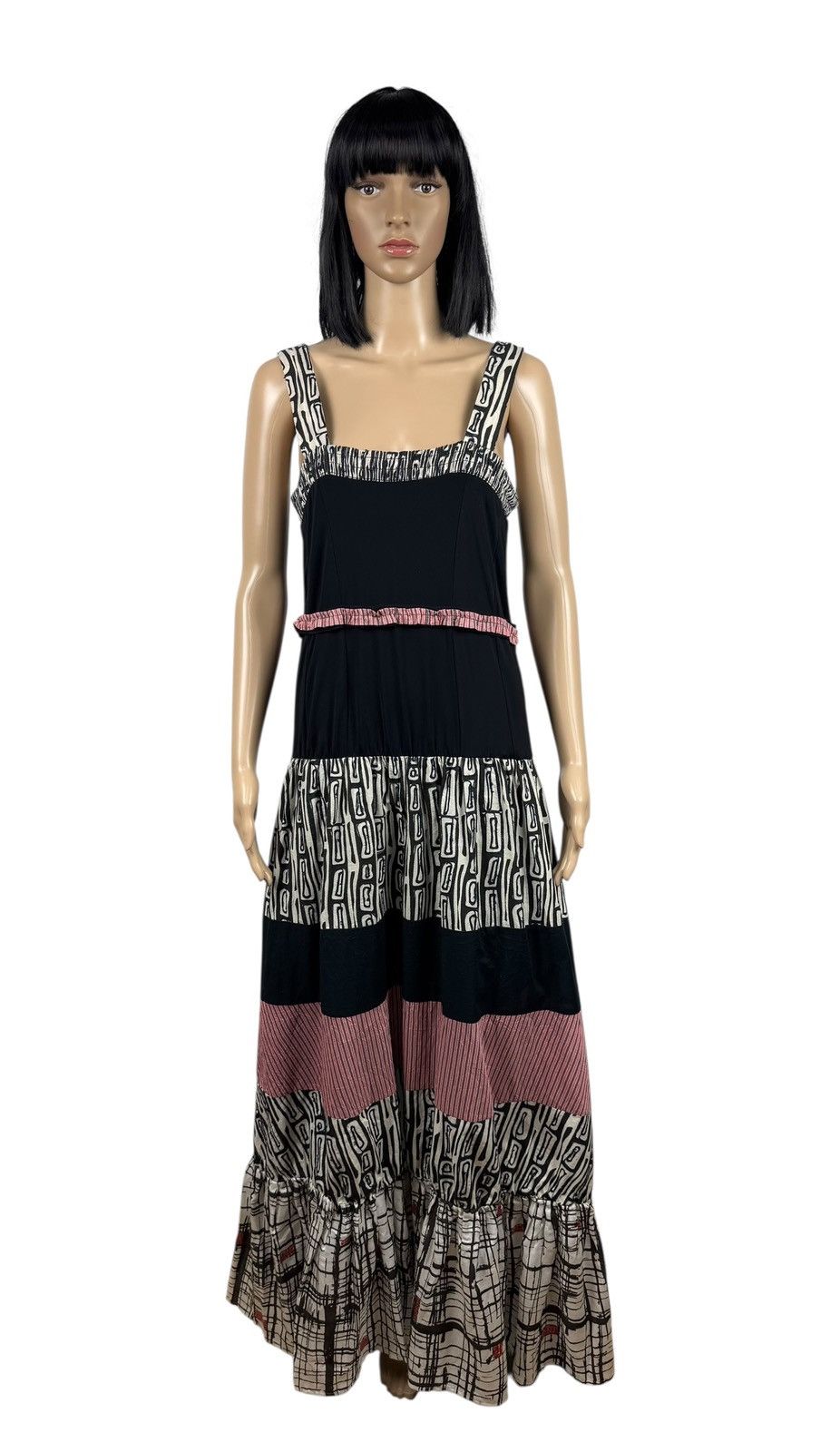 Save The Queen Maxi Pleated Dress Multicolor Cotton size XL