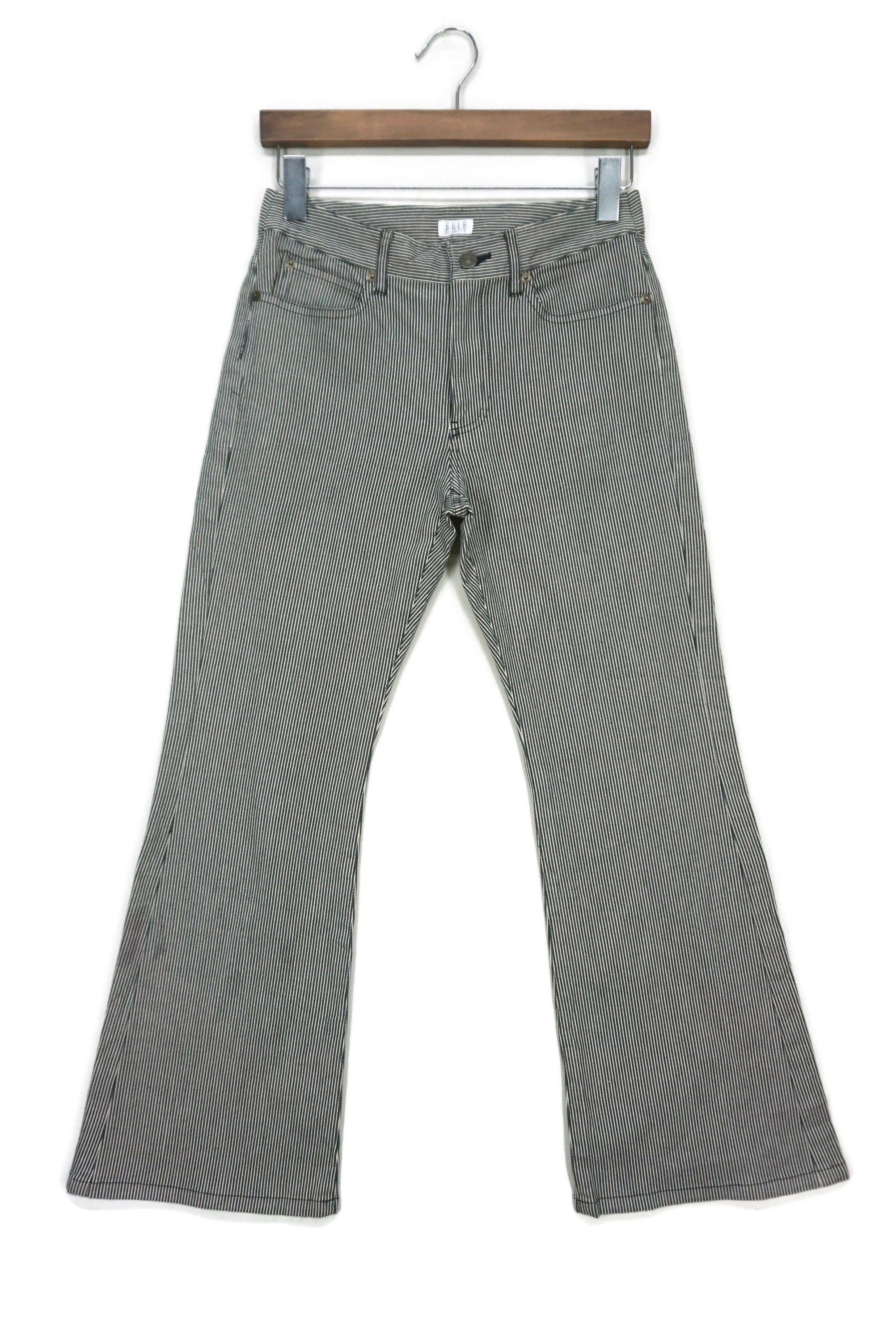 image of Rodeo x Vintage Elle Planete Bootcut Workwear Hickory Ankle Pants in Blue, Women's (Size 26)