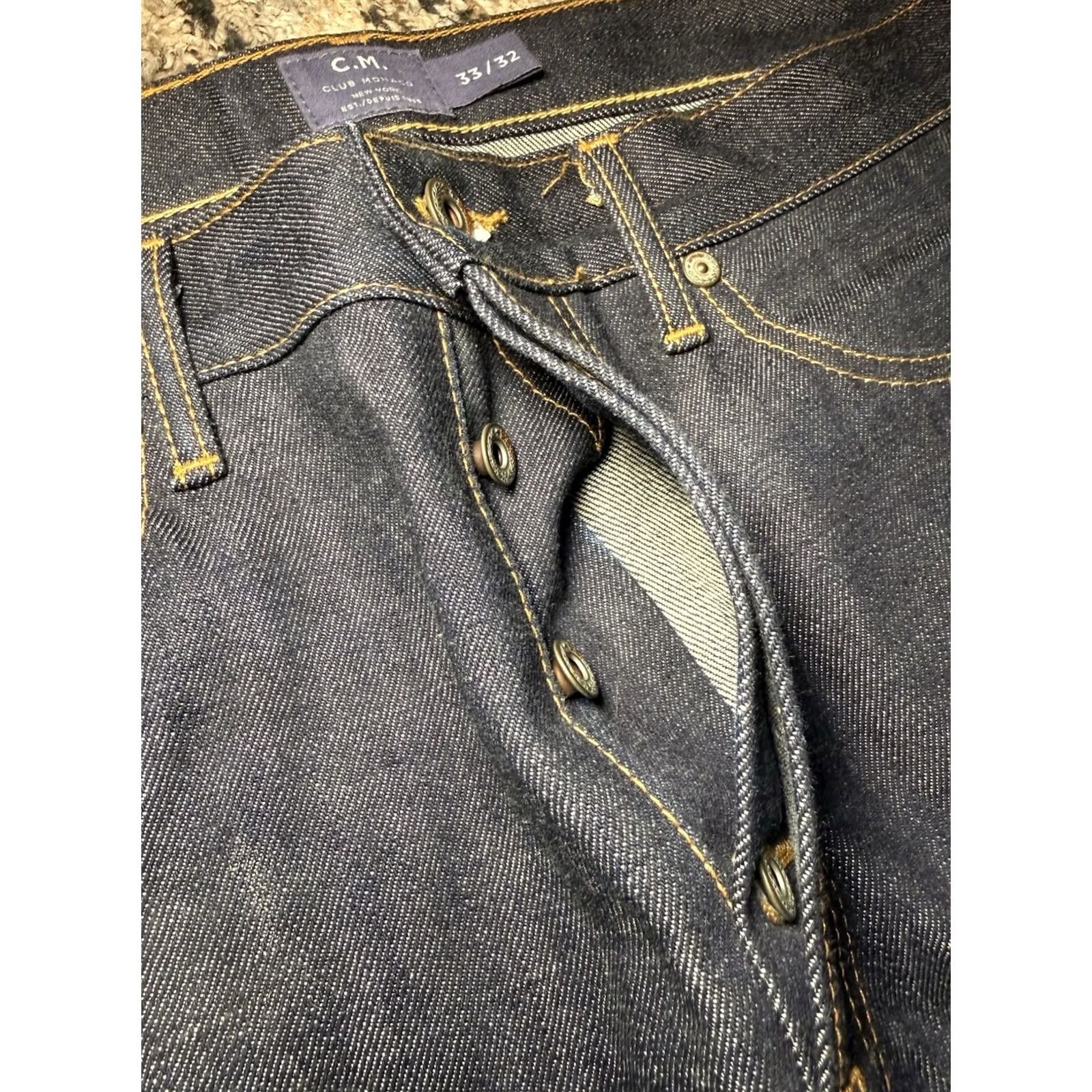 Club Monaco VINTAGE? CLUB MONACO Jeans Slim Indigo Dark Selvedge Denim 33x32 RARE SAMPLE Mens Slim Straight Blue Jeans 32 Inseam Regular Size 33 Size US 33 - 5 Thumbnail