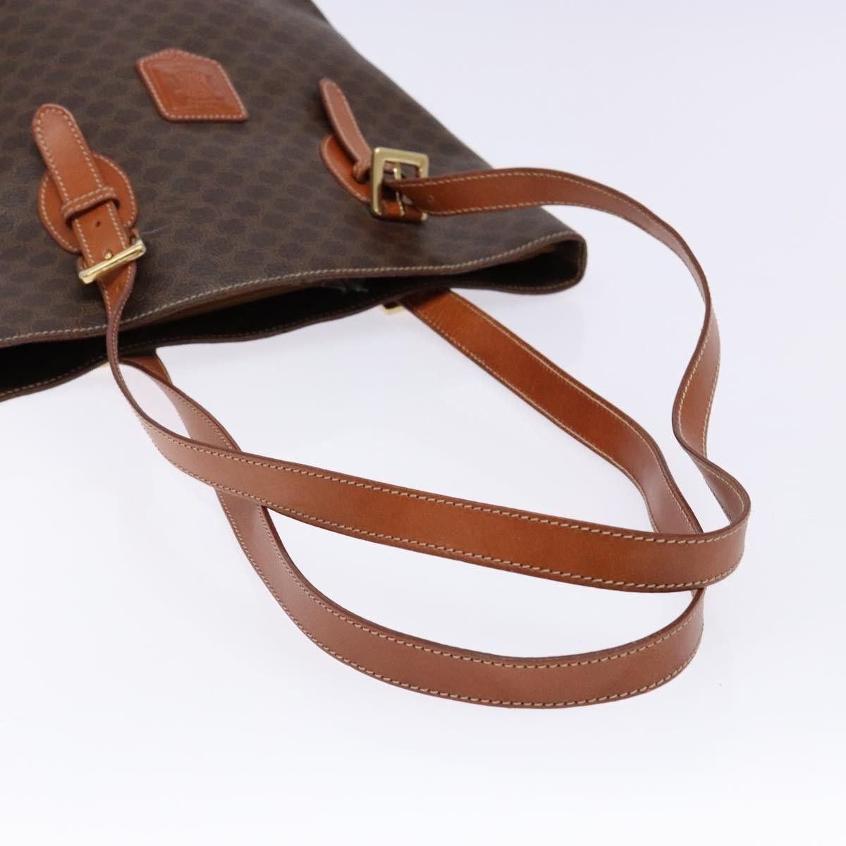 Celine CELINE Macadam Canvas Hand Bag Pvc Leather Brown Gold Size ONE SIZE - 7 Thumbnail