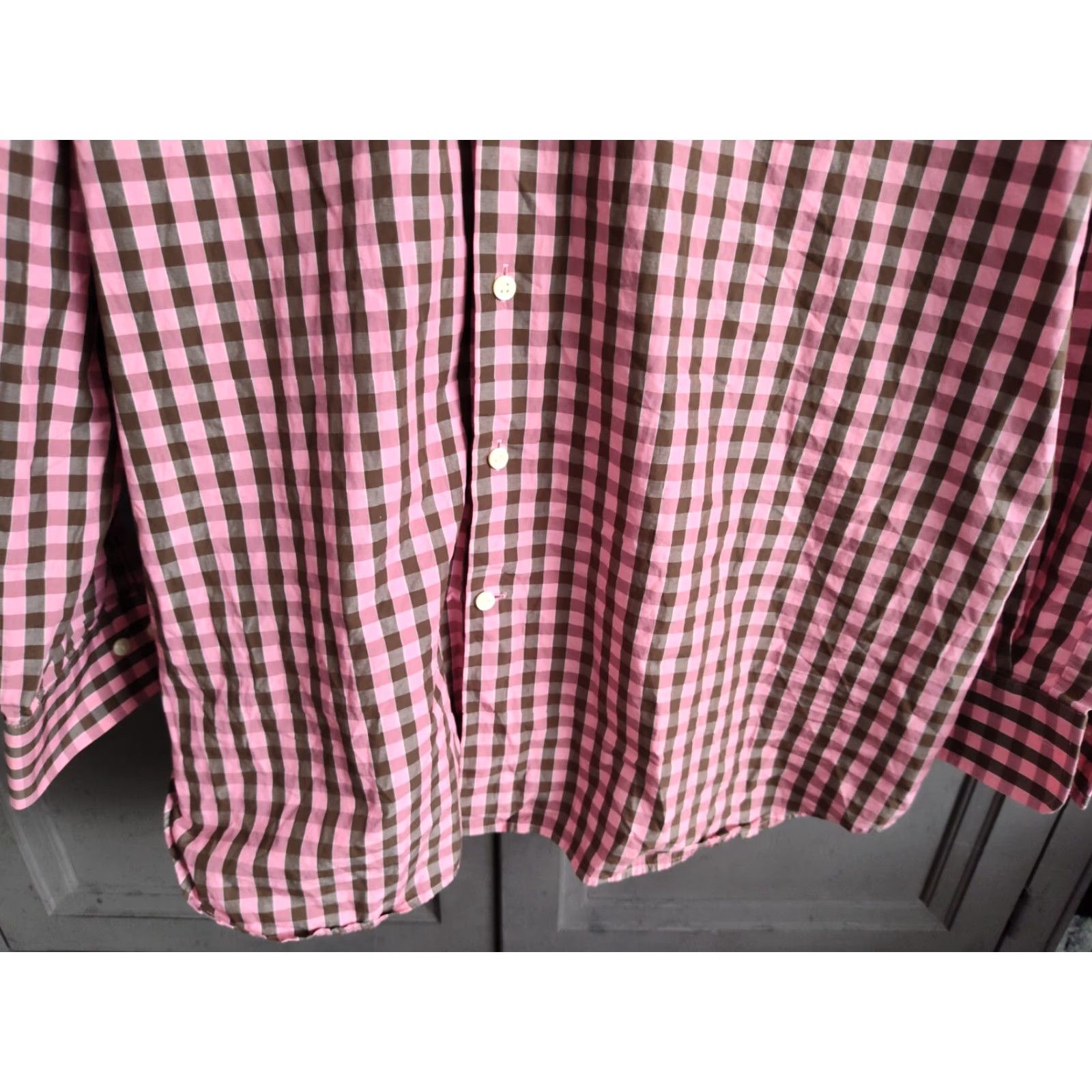 Peter Millar VINTAGE Peter Millar Shirt Button-Down Long Sleeve Plaid XL Men Pink Brown Checkered Cotton Button-Up Shirt Mens XL Pink Brown Plaid Size US XL / EU 56 / 4 - 2 Thumbnail