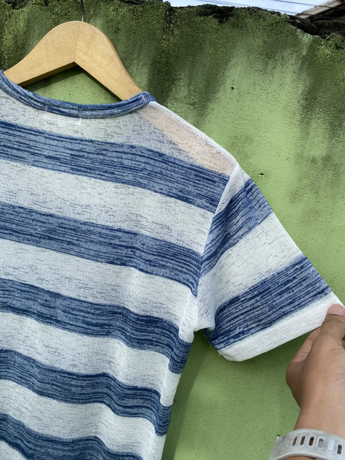 Takeo Kikuchi Takeo Kikuchi The Shop TK Blue White Stripe Knit Casual Tee Size US L / EU 52-54 / 3 - 11 Thumbnail