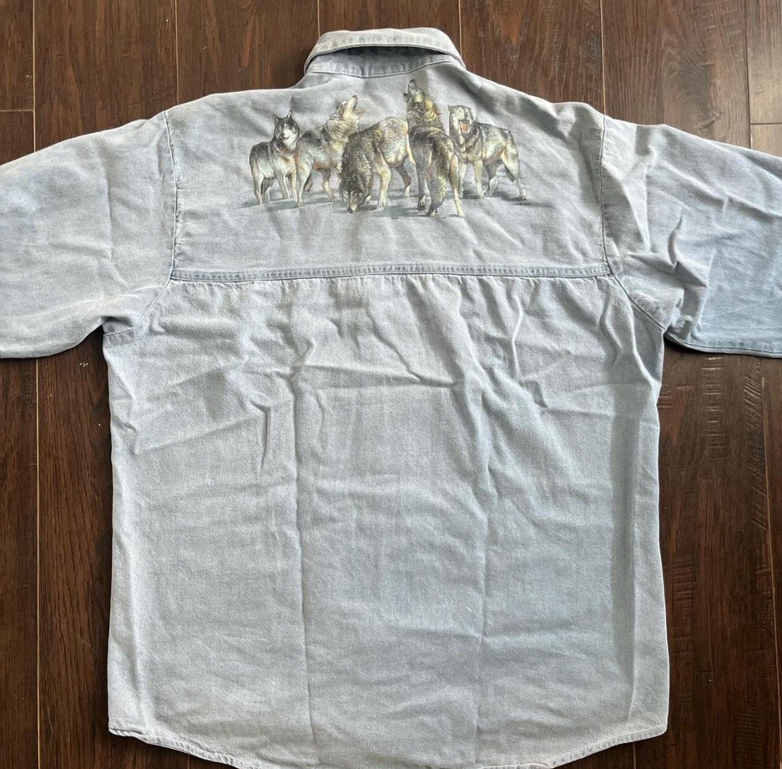 Other Habitat Wilderness Wolf Print Shirt Light Blue Size US M / EU 48-50 / 2 - 3 Thumbnail
