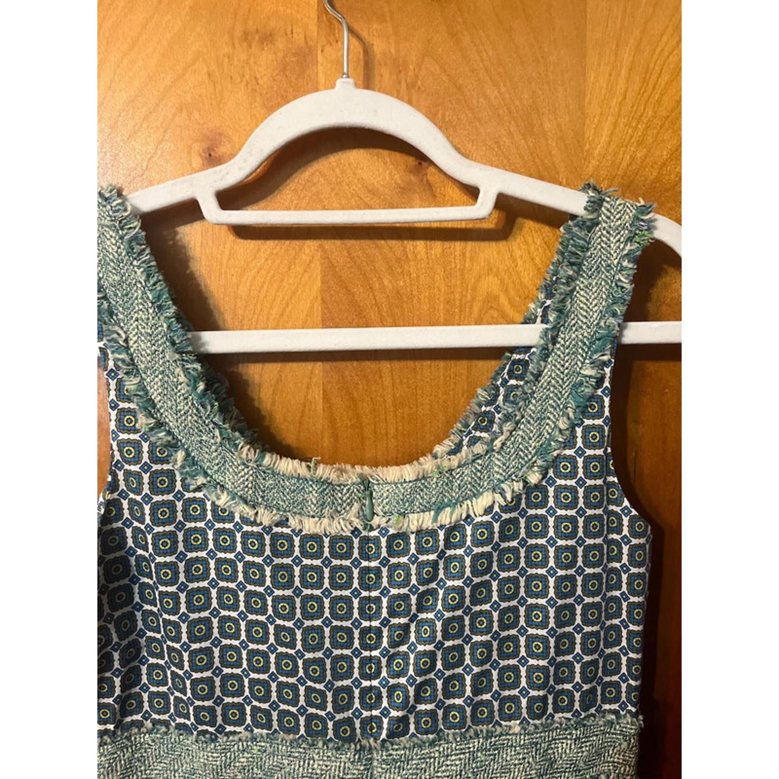 DOROTHEE SCHUMACHER Vtg Schumacher Designer Dress Jacket Green Blue Romania Size XS / US 0-2 / IT 36-38 - 7 Thumbnail