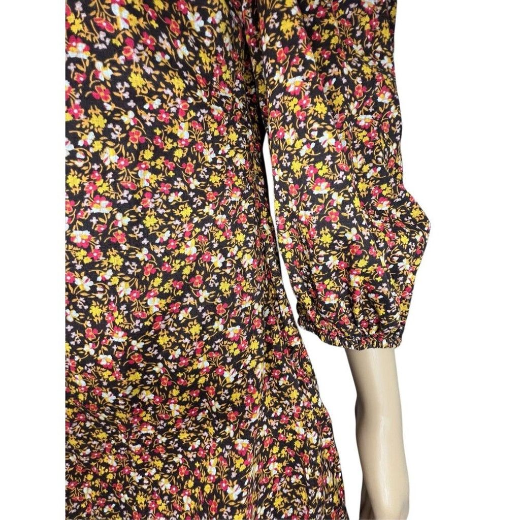 Free People Free People Floral Patterned Collared Half Sleeve Mini Dress Size M / US 6-8 / IT 42-44 - 2 Thumbnail