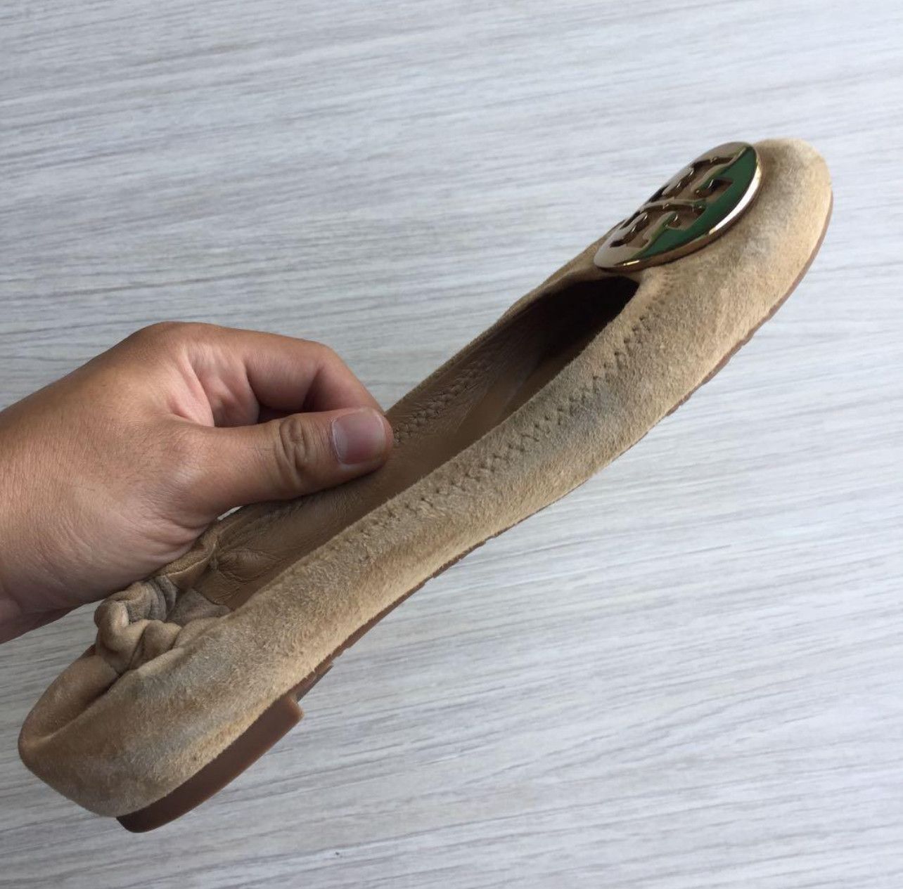 Tory Burch Tory Burch Minnie Travel Tan Brown Suede Ballet Flats Women Size US 5 / IT 35 - 3 Thumbnail