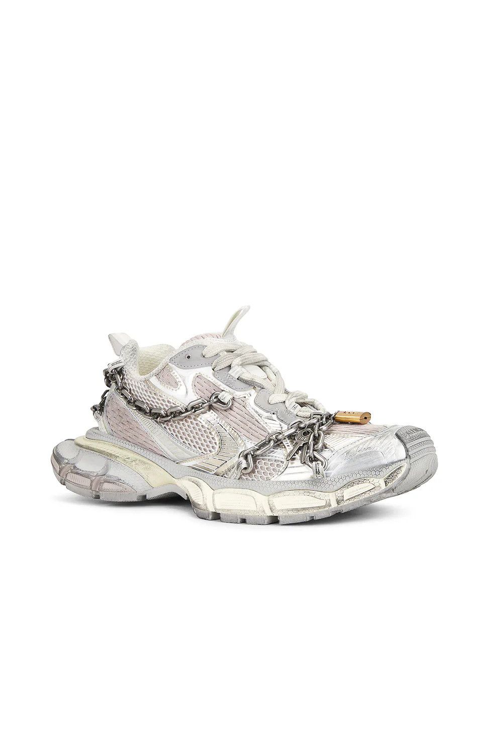 Balenciaga o1w1db10226 3XL Chain Sneakers In Eggshell Size US 9 / EU 42 - 2 Thumbnail