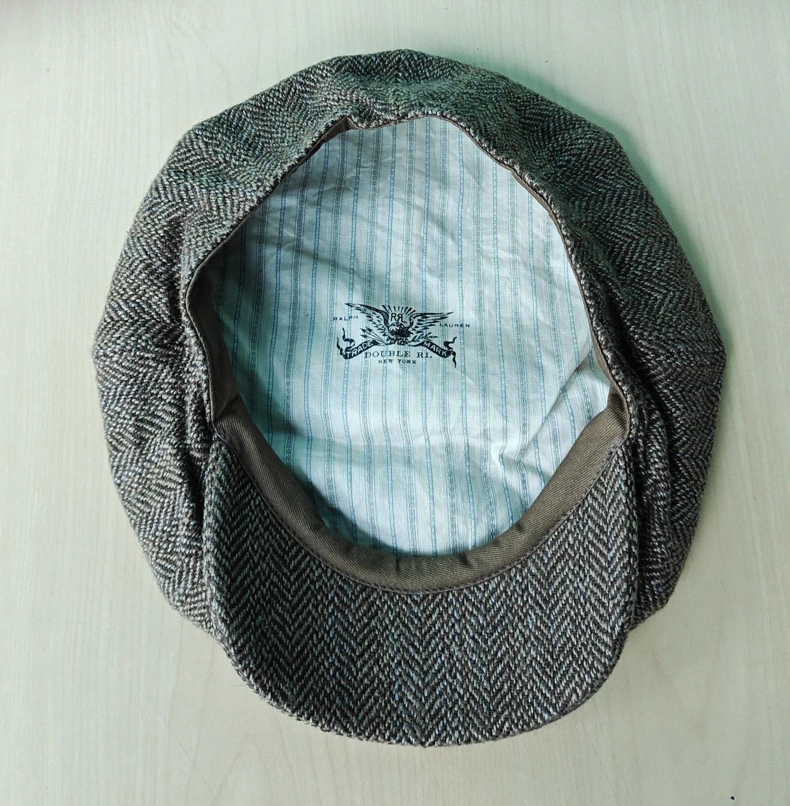 RRL Ralph Lauren DOUBLE RL Linen Herringbone Newsboy Cap T/1919 Size ONE SIZE - 11 Thumbnail
