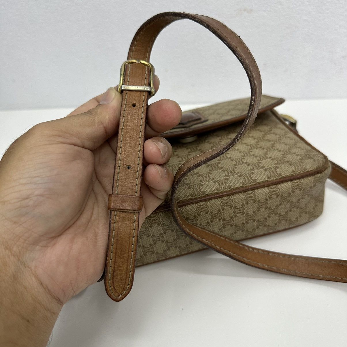 Celine AUTHENTIC CELINE MACADAM SHOULDER CROSSBODY BAG Size ONE SIZE - 11 Thumbnail