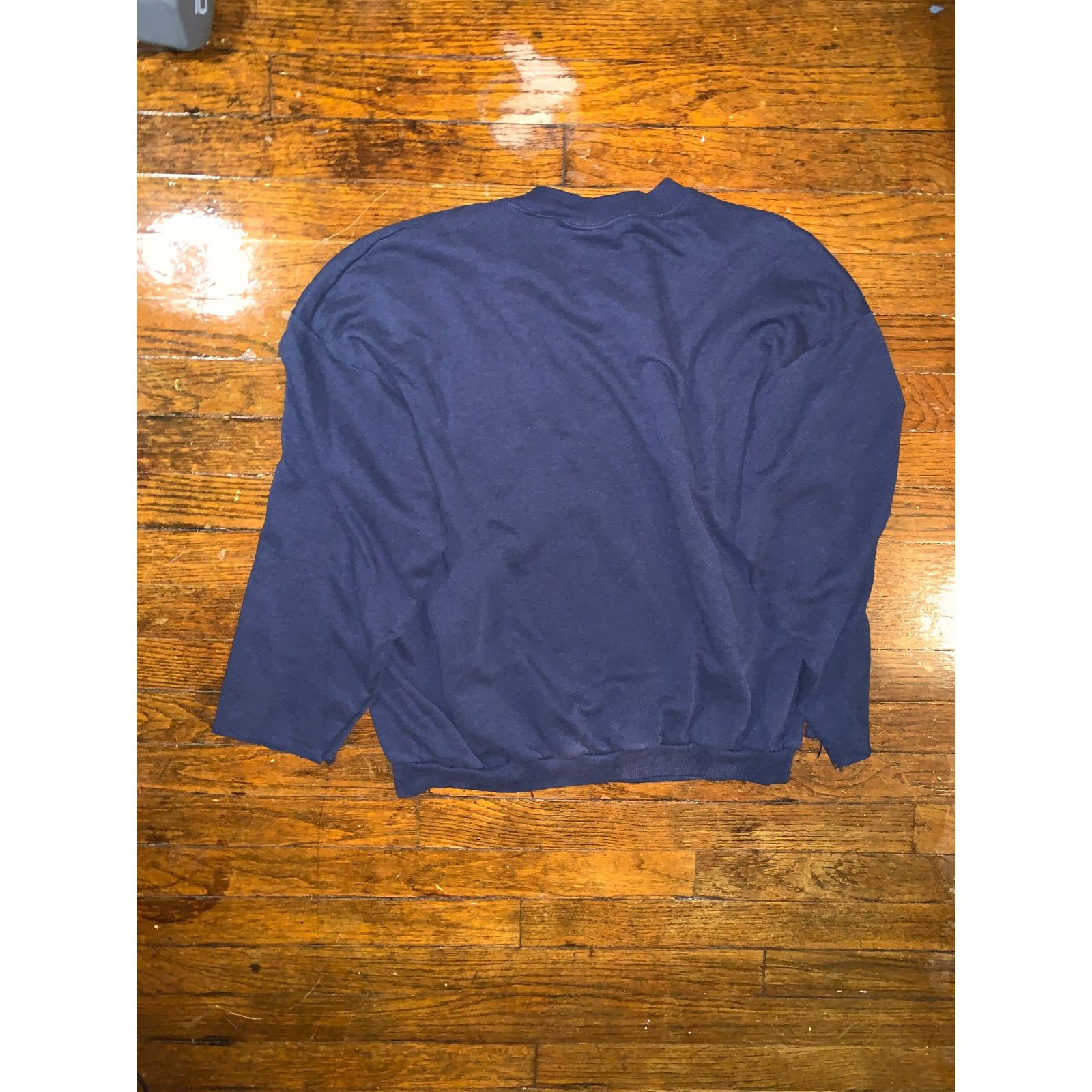 Lee × Vintage Vtg 90s Lee USA Crewneck Sweatshirt XL Navy Flag Made USA Size XL / US 12-14 / IT 48-50 - 9 Thumbnail