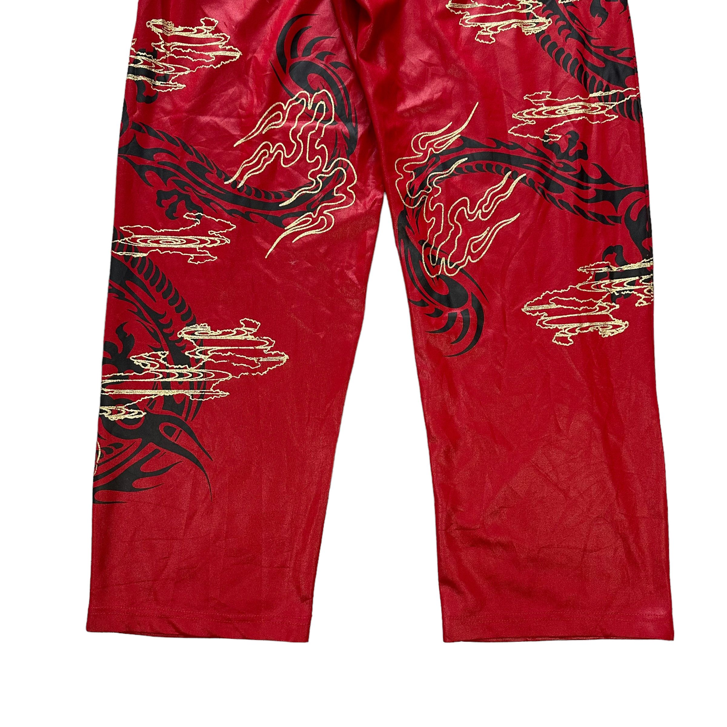 Japanese Brand SUKAJAN DRAGON DRAWSTRING RED PANTS #7789-176 Size US 35 - 13 Thumbnail