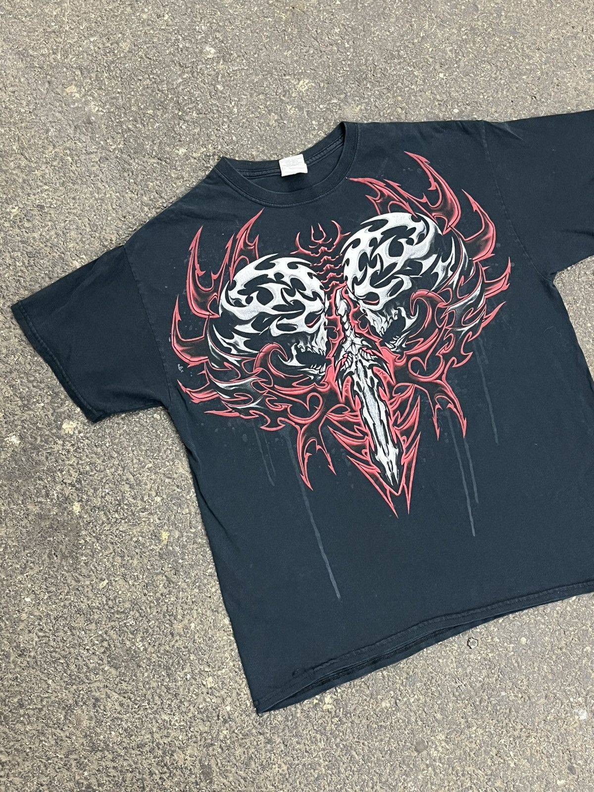 Vintage Y2k grunge skull shirt affliction style rare hype streetwear Size US L / EU 52-54 / 3 - 2 Thumbnail