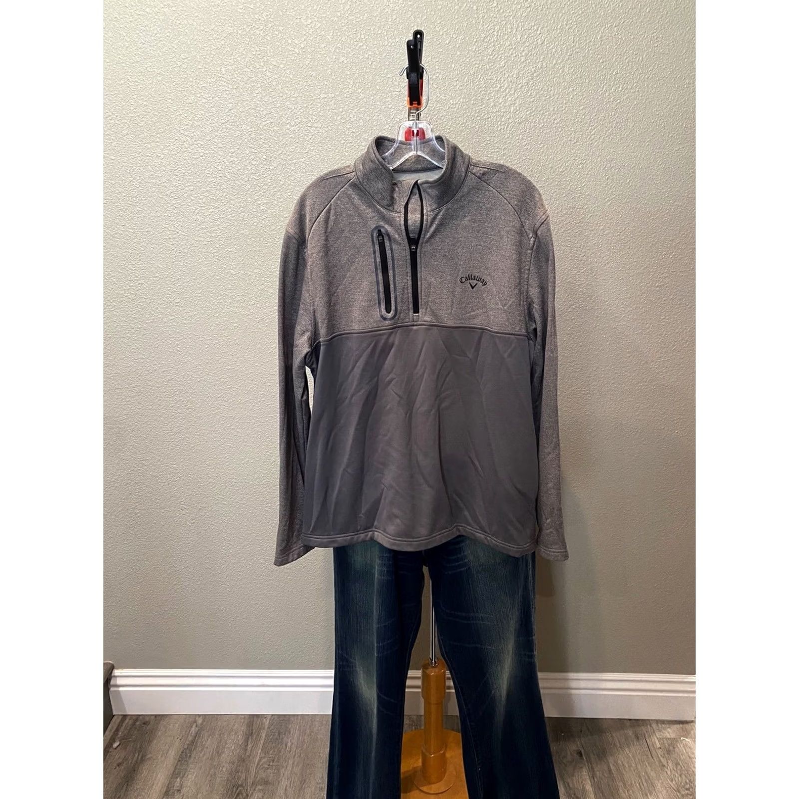 Callaway Callaway Golf Gray On Gray Zippered Fleece SWEATER Large L Mens Size US L / EU 52-54 / 3 - 2 Thumbnail