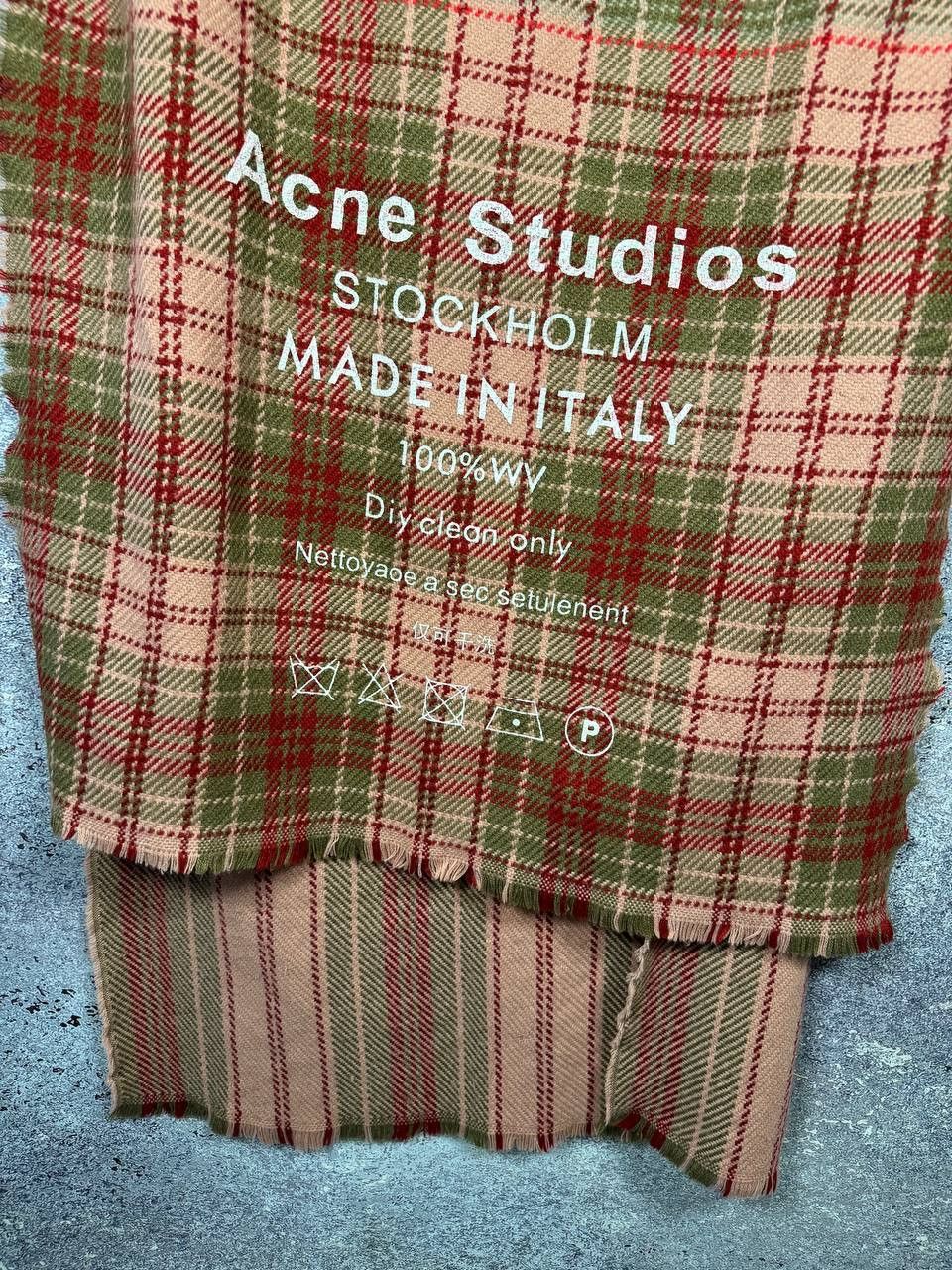 Vintage Acne Studios Red Check Big Poncho Scarf Big White Logo Size ONE SIZE - 4 Thumbnail