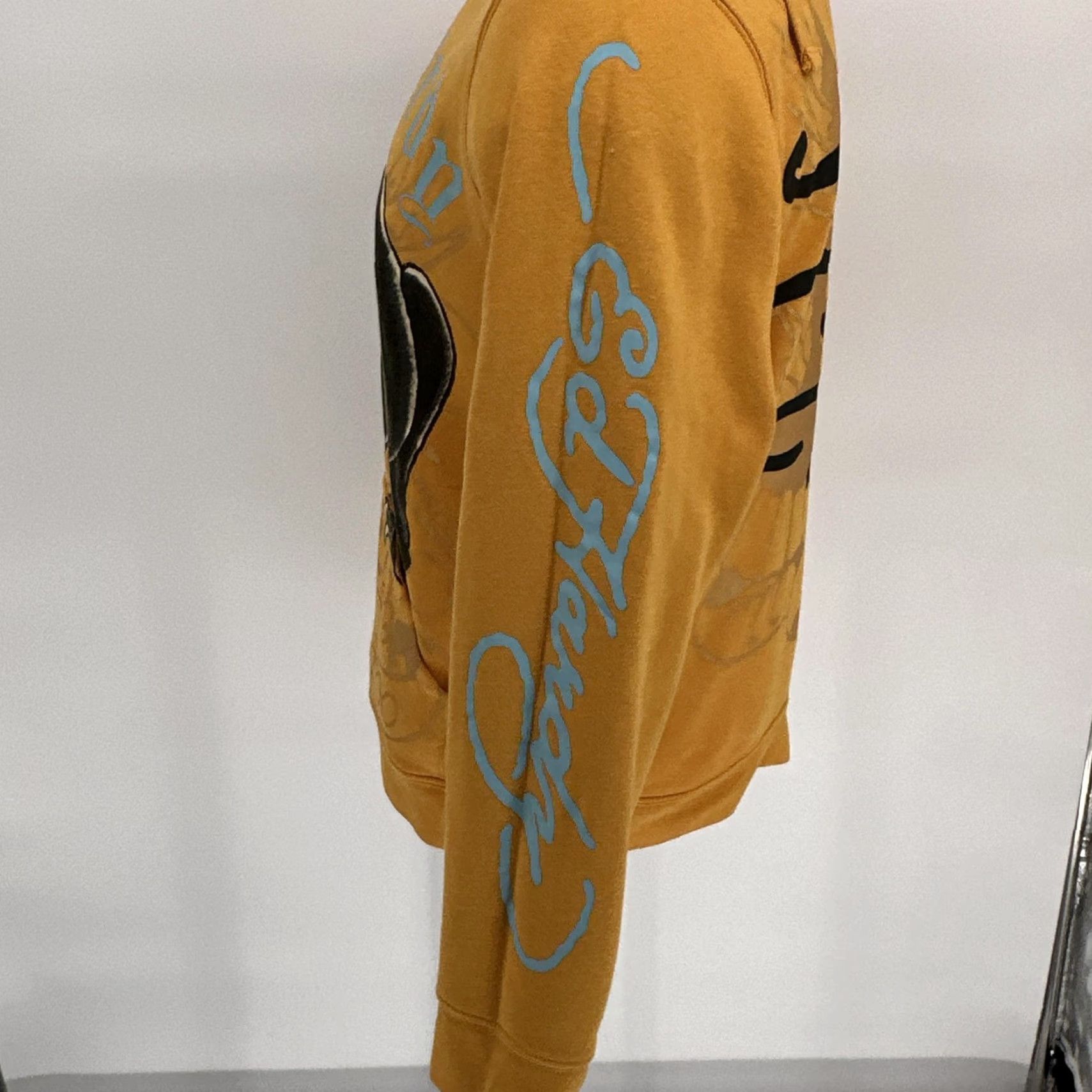Ed Hardy Ed Hardy Hoodie Mens Medium Yellow Panther Tattoo Graphic DEH Fleece Pullover Size US M / EU 48-50 / 2 - 4 Thumbnail