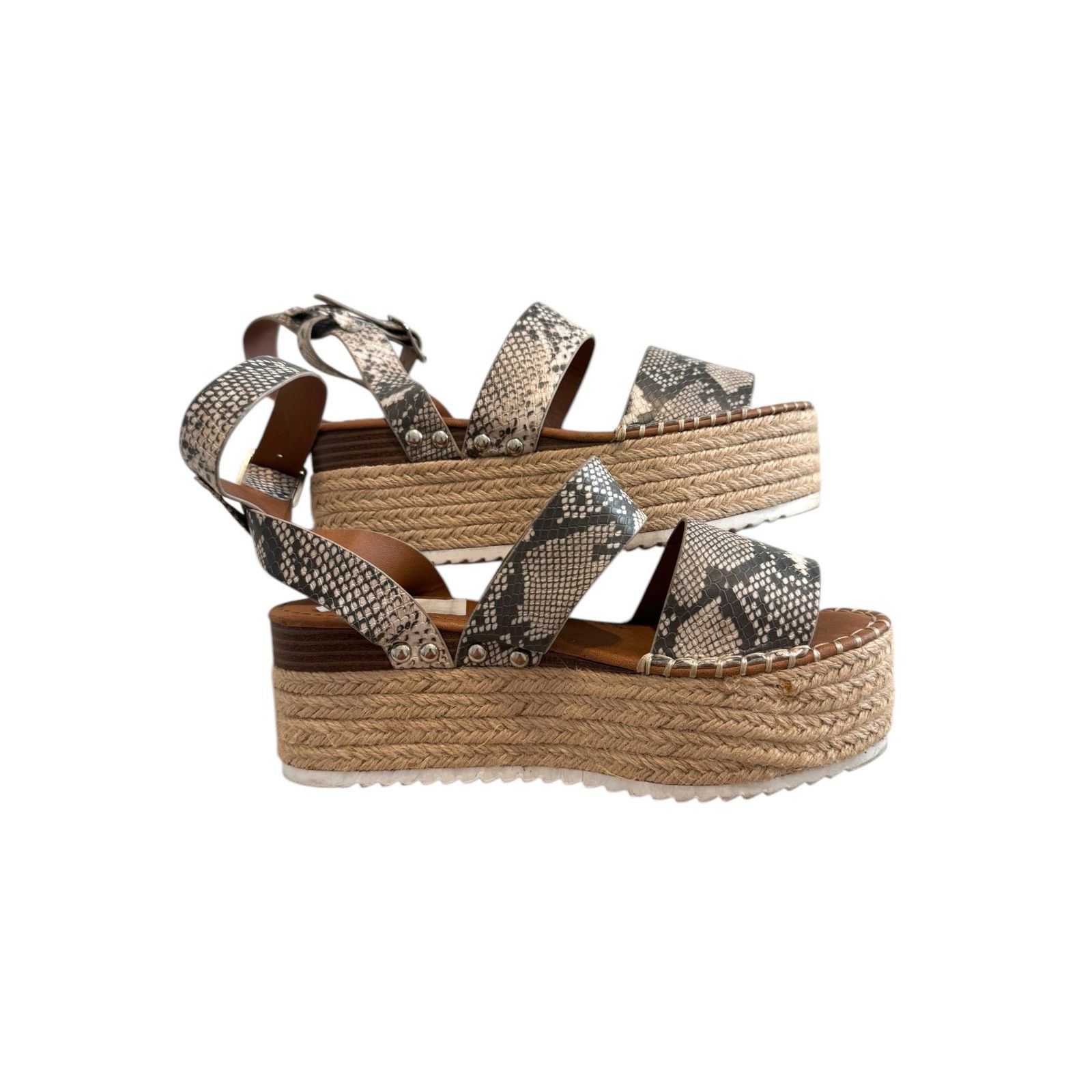 The Unbranded Brand Womens 7 Espadrille Platform Sandal SnakeSkin Ankle Strap Size US 7 / IT 37 - 1 Thumbnail