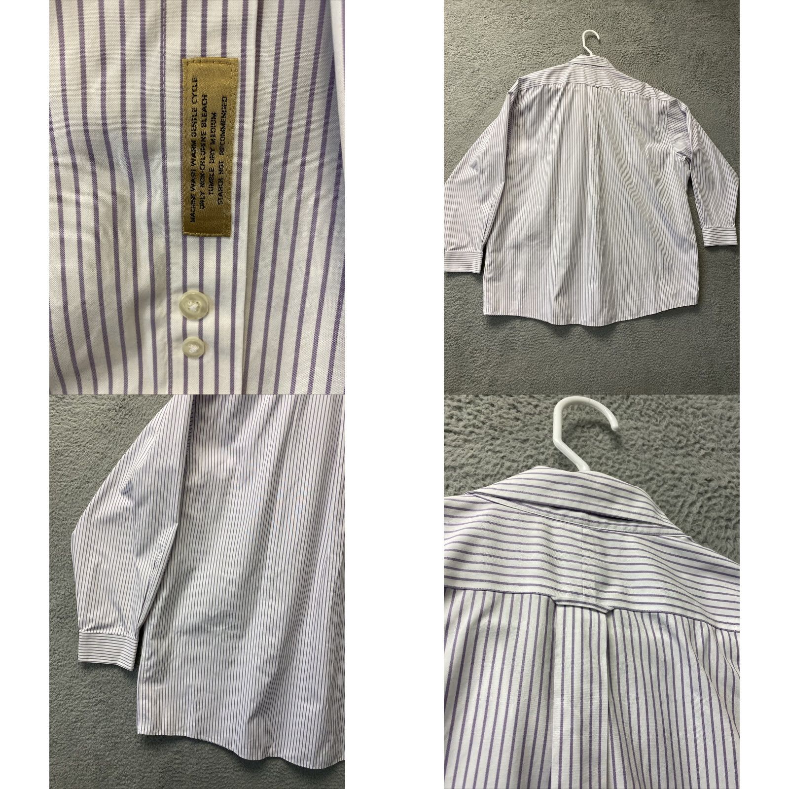 Roundtree & Yorke Roundtree & Yorke Shirt Mens Gold Label Long Sleeve Stripes 18.5 X 35 112-64 Size US XXL / EU 58 / 5 - 8 Thumbnail