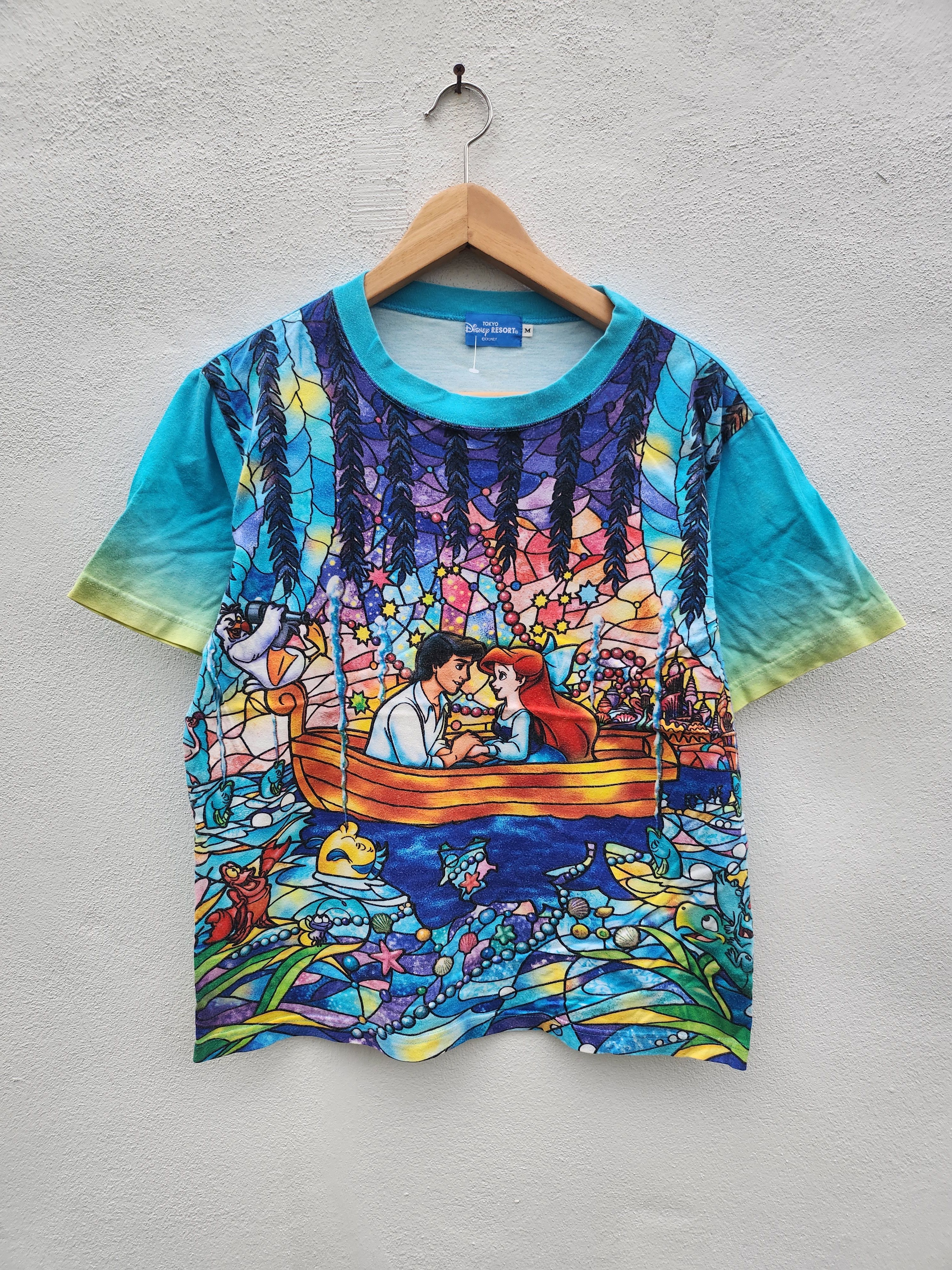 Anime × Cartoon Network × Japanese Brand 💥Vtg Mermaid in Love Cartoon Full Print Disney Size M / US 6-8 / IT 42-44 - 1 Thumbnail