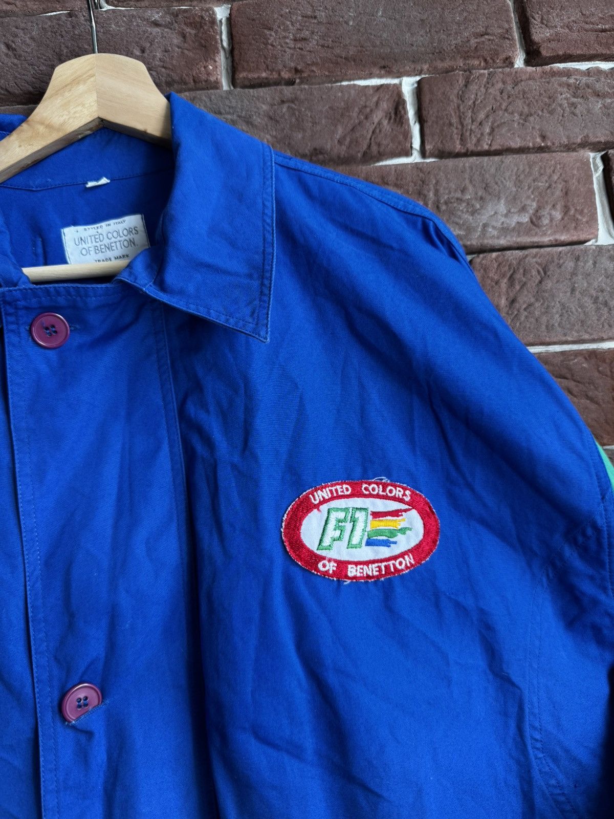 Benetton Vintage Benetton F1 Pitstop Crew Racing Team Light Jacket Size US L / EU 52-54 / 3 - 5 Thumbnail