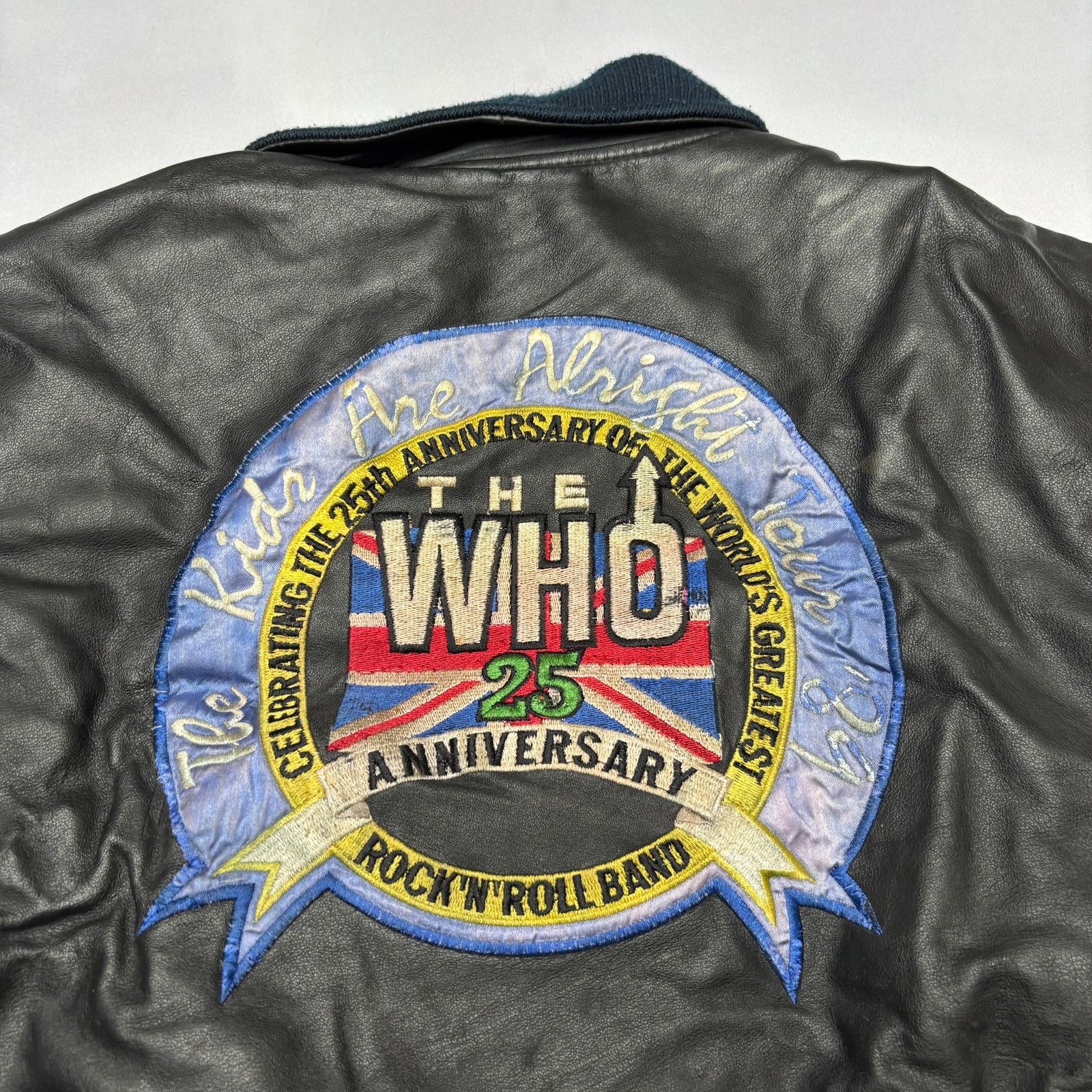 Vintage VTG 1989 The Who 25th Anniversary Tour Leather Bomber Large Size US L / EU 52-54 / 3 - 3 Thumbnail