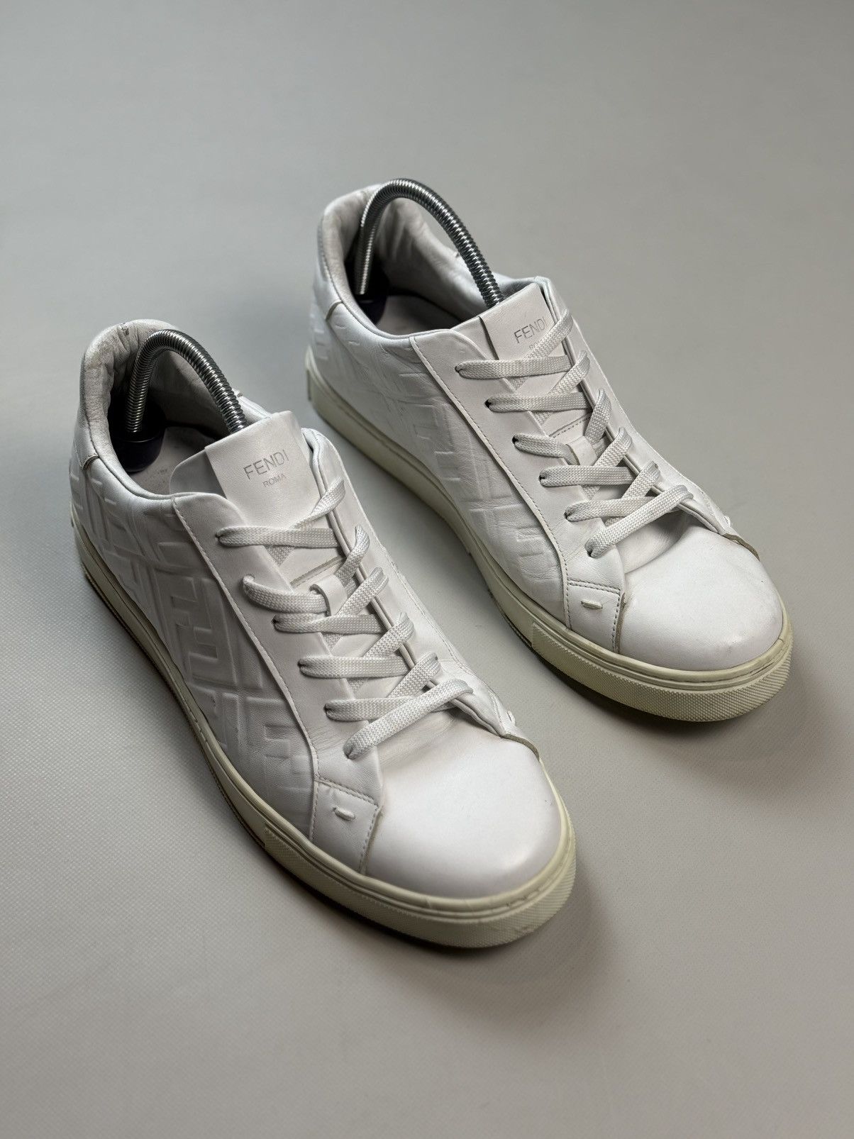 Fendi FF Monogram Leather Low Top Casual Lace Up Sneakers Shoes Size US 14 / EU 47 - 2 Thumbnail