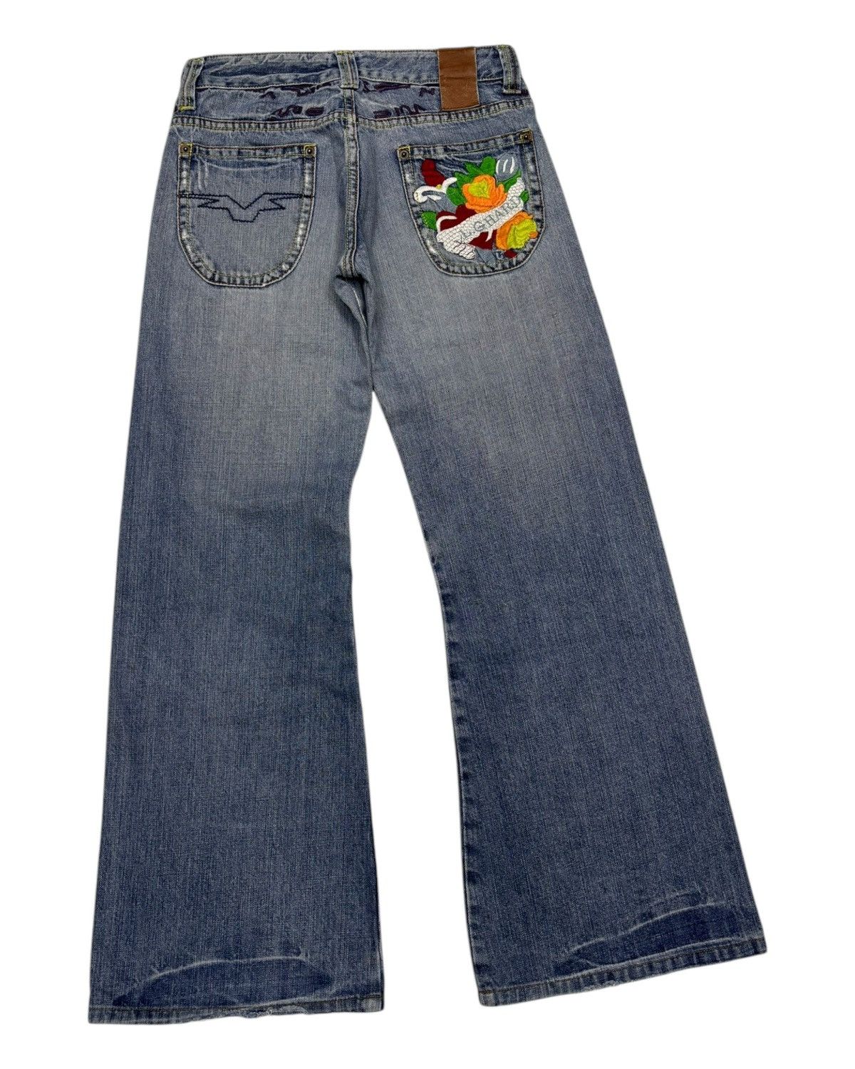 Ed Hardy Flare Jeans L.G HARD Flower Embroidery Ed Hardy Style Jeans Size US 28 / EU 44 - 6 Thumbnail