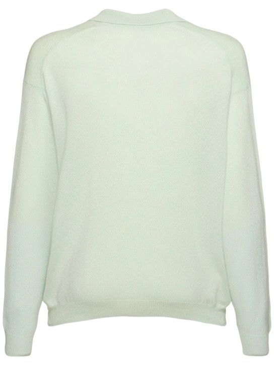 Auralee o1lsvrm0425 Silk Knit Skipper Polo in White Size US M / EU 48-50 / 2 - 4 Thumbnail