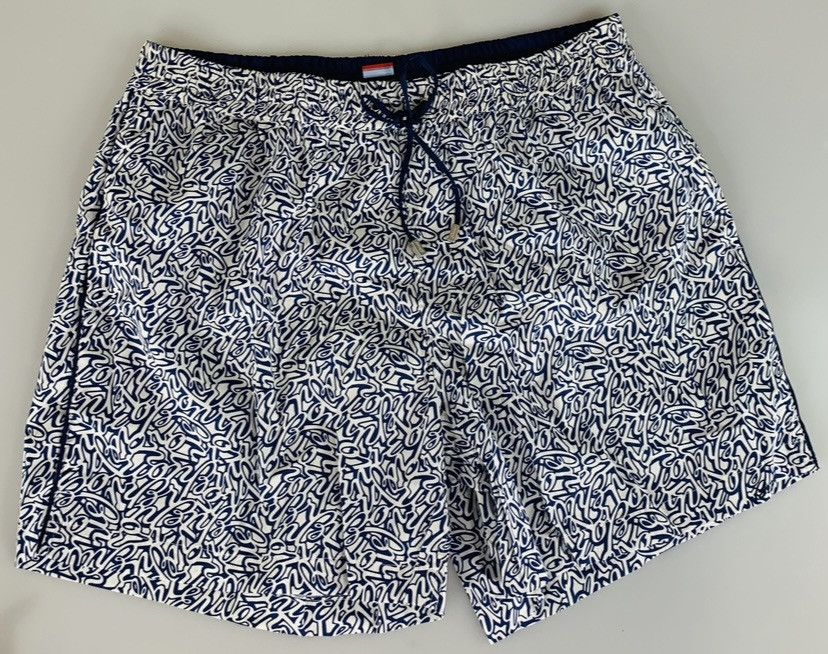 Brioni Brioni 🇮🇹 Blue Logo Script SeaMaster Resort Swim Trunk XL NWT Size US 38 / EU 54 - 1 Thumbnail
