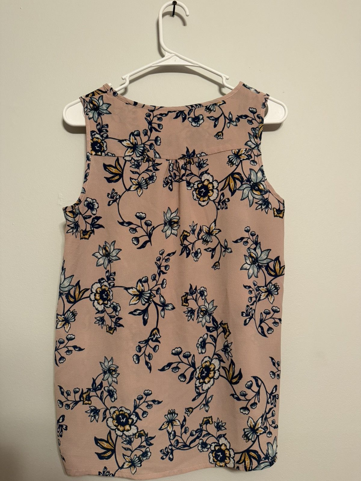 Other Sleeveless Floral Blouse Light Pink with Blue, Yellow Flower Size XS / US 0-2 / IT 36-38 - 6 Thumbnail