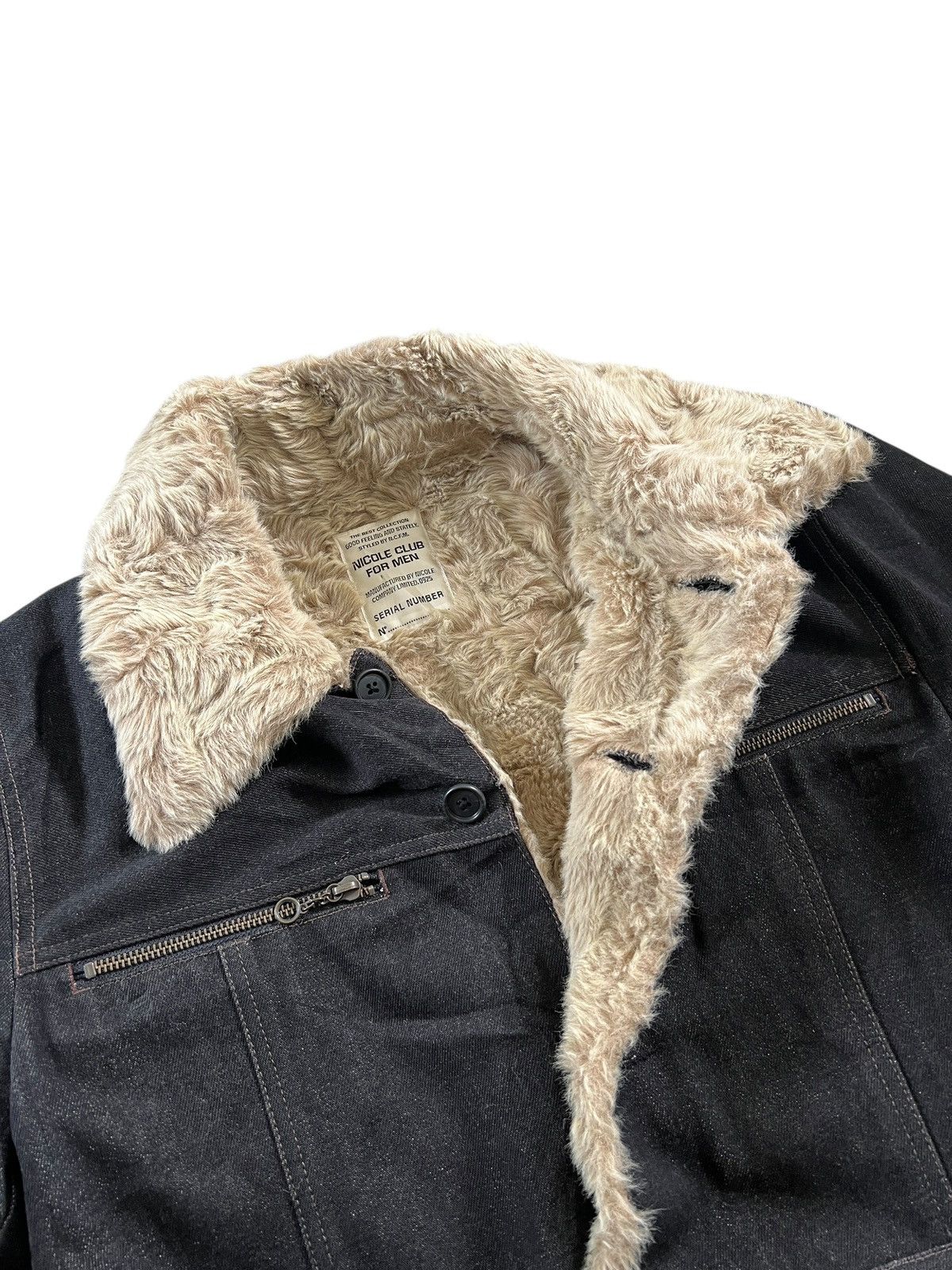 Japanese Brand 1990s Nicole Club For Men Fur Denim Chore Jacket Size US L / EU 52-54 / 3 - 9 Thumbnail