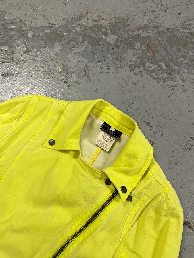 Versace Versace Provocative Yellow Asymmetric Zip Biker Jacket Size S / US 4 / IT 40 - 6 Thumbnail