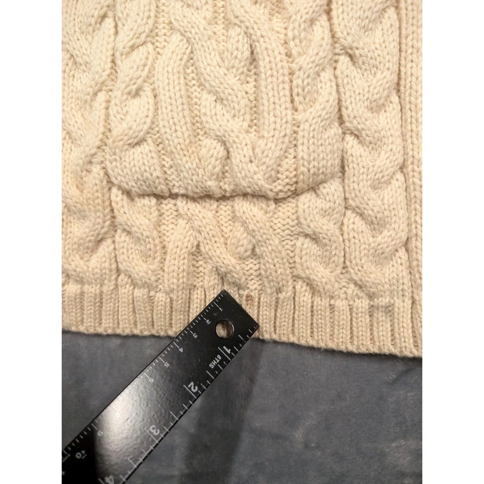 Vintage Blarney Aran Originals Sweater Cardigan Womens M White Wool Belted Cable Knit Size M / US 6-8 / IT 42-44 - 6 Thumbnail