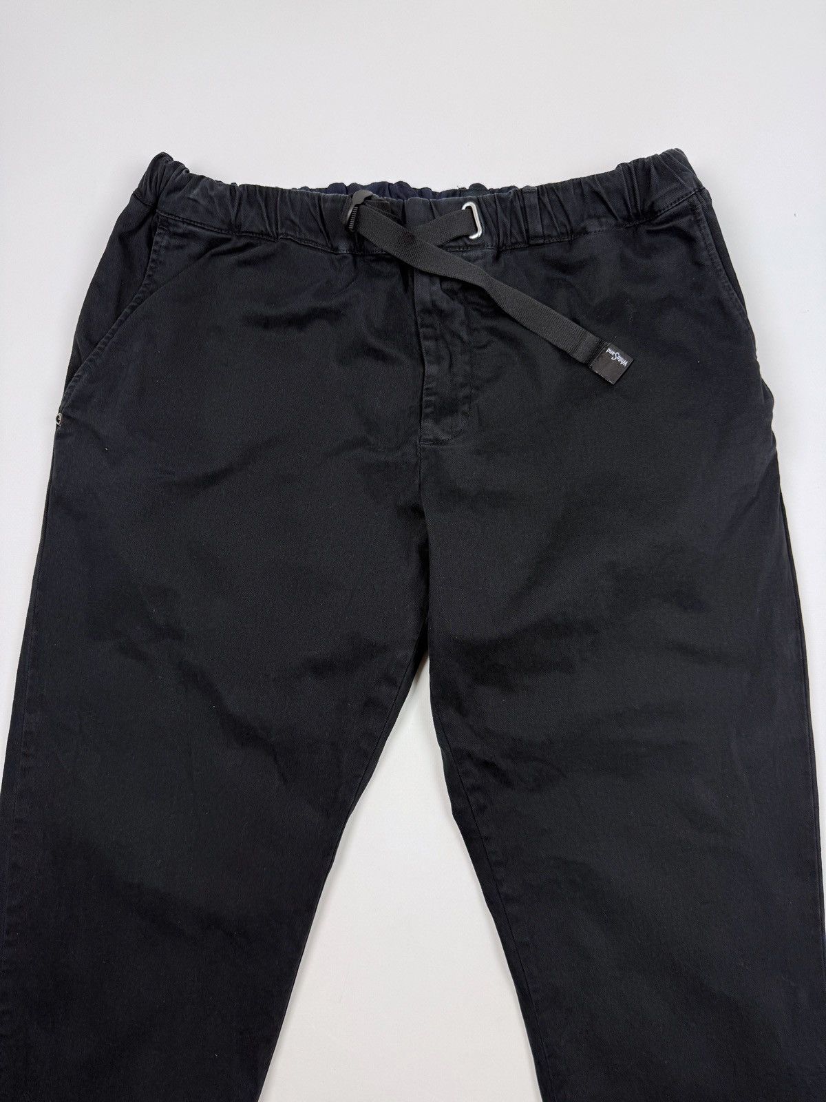 Other White Sand Italy Black Cotton Belted Chino Pants 52 Size US 36 / EU 52 - 2 Thumbnail