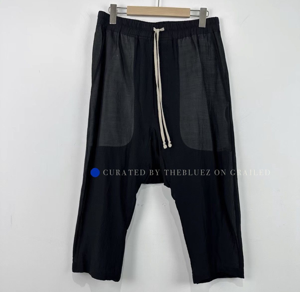 Rick Owens Low Crotch Silk Casual Pants in Black Size US 32 / EU 48 - 1 Thumbnail