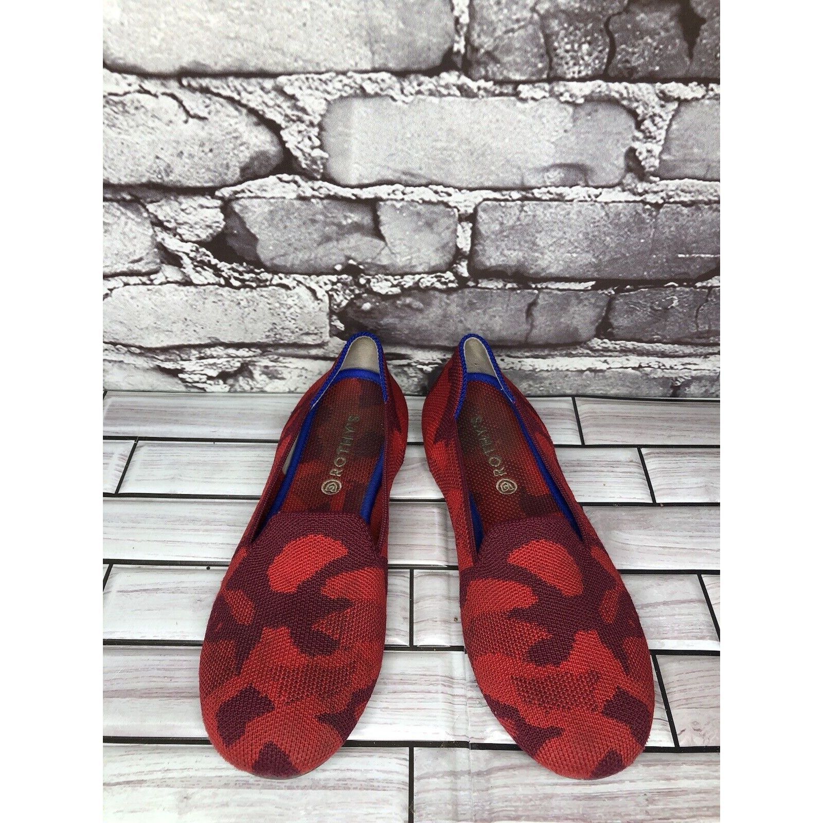 Other Rothy’s Red Camo Fabric Knit Round Toe Slip On Flats Shoes W Size US 4.5 / IT 34.5 - 17 Thumbnail