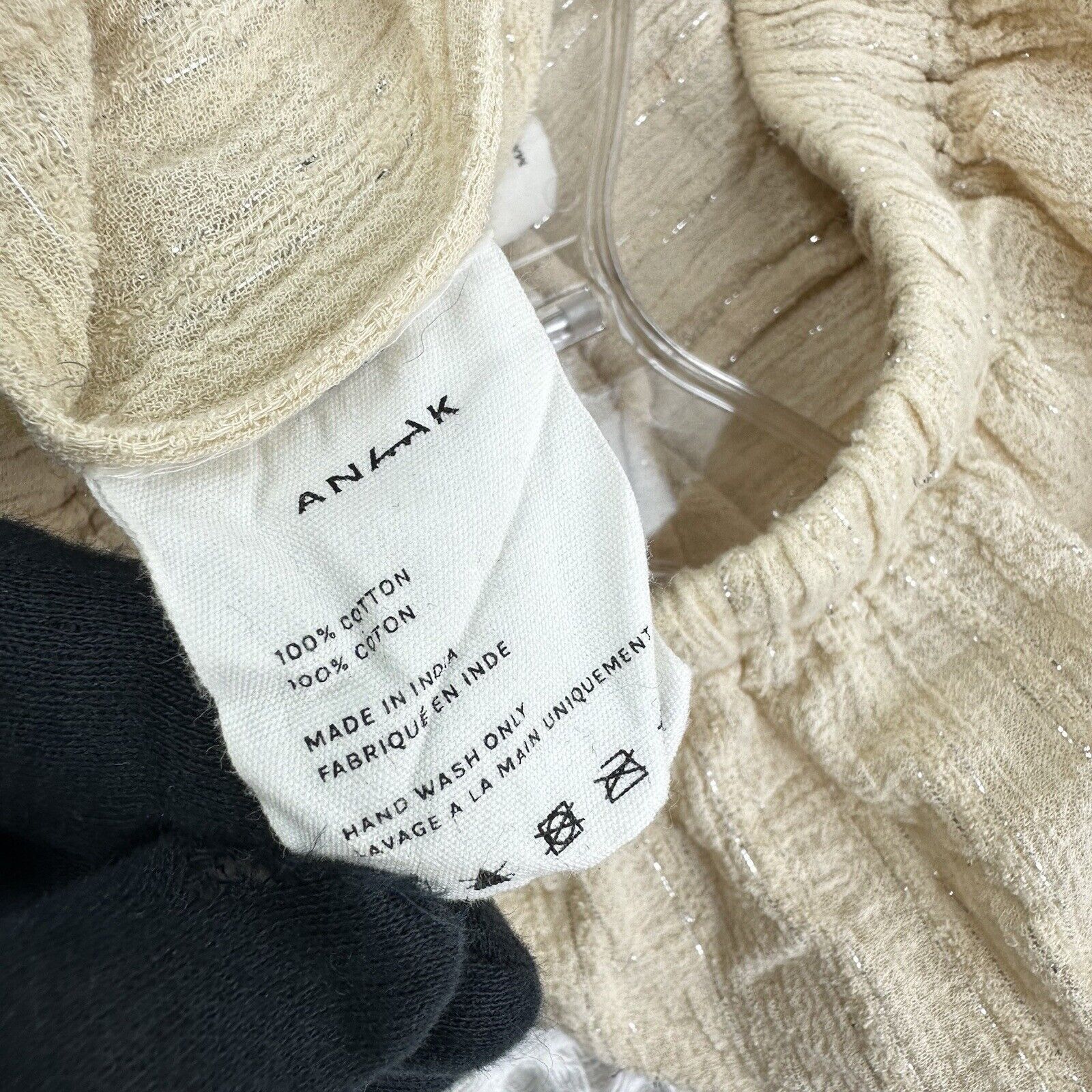 Other Anaak Cream Ivory Beige Cotton Pants, Size 2, w/lurex, 28x27 Size 26" / US 2 / IT 38 - 11 Thumbnail