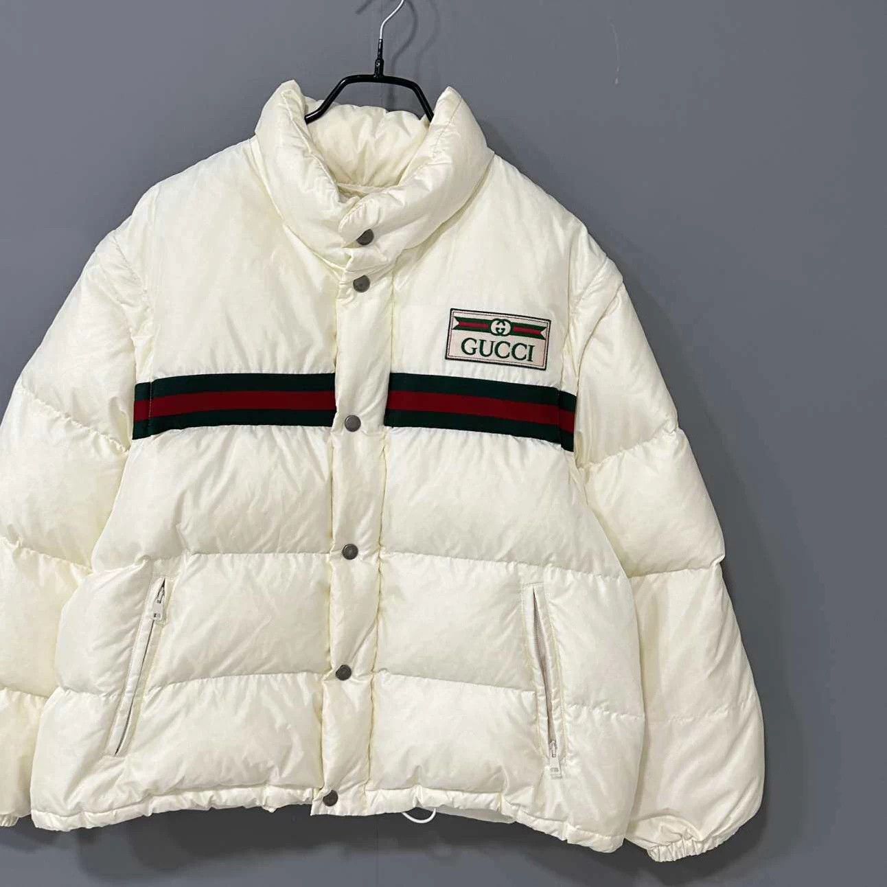 Gucci GUCCI red and green stripe logo down jacket Size M / US 6-8 / IT 42-44 - 2 Thumbnail