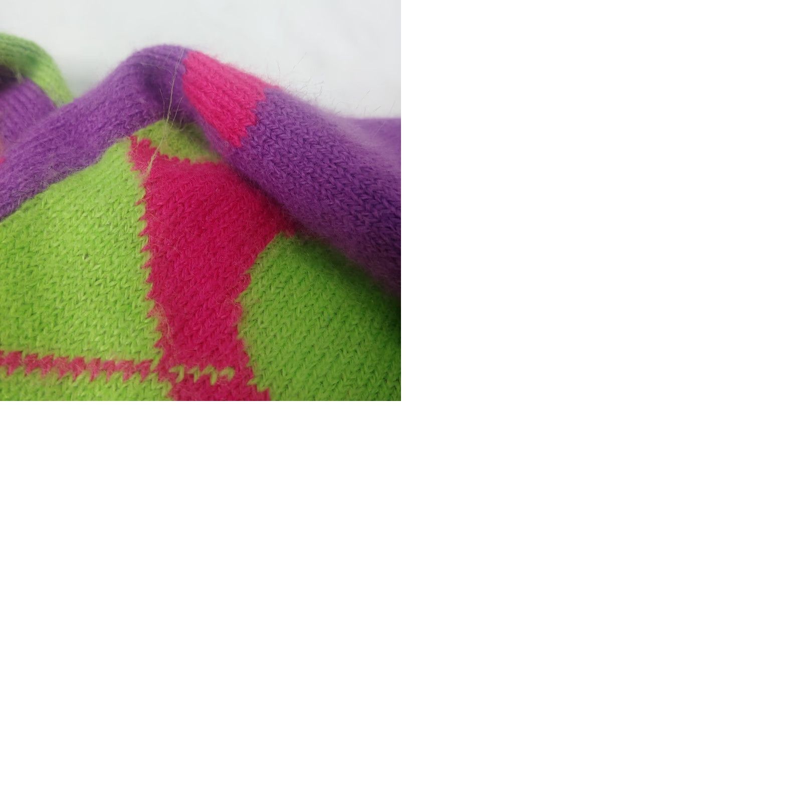 Disney Walt Disney Parks I Love Mickey Scarf Reversible Argyle Diamond Knit 78" Womens Winter Fringe Multicolor Size ONE SIZE - 9 Thumbnail