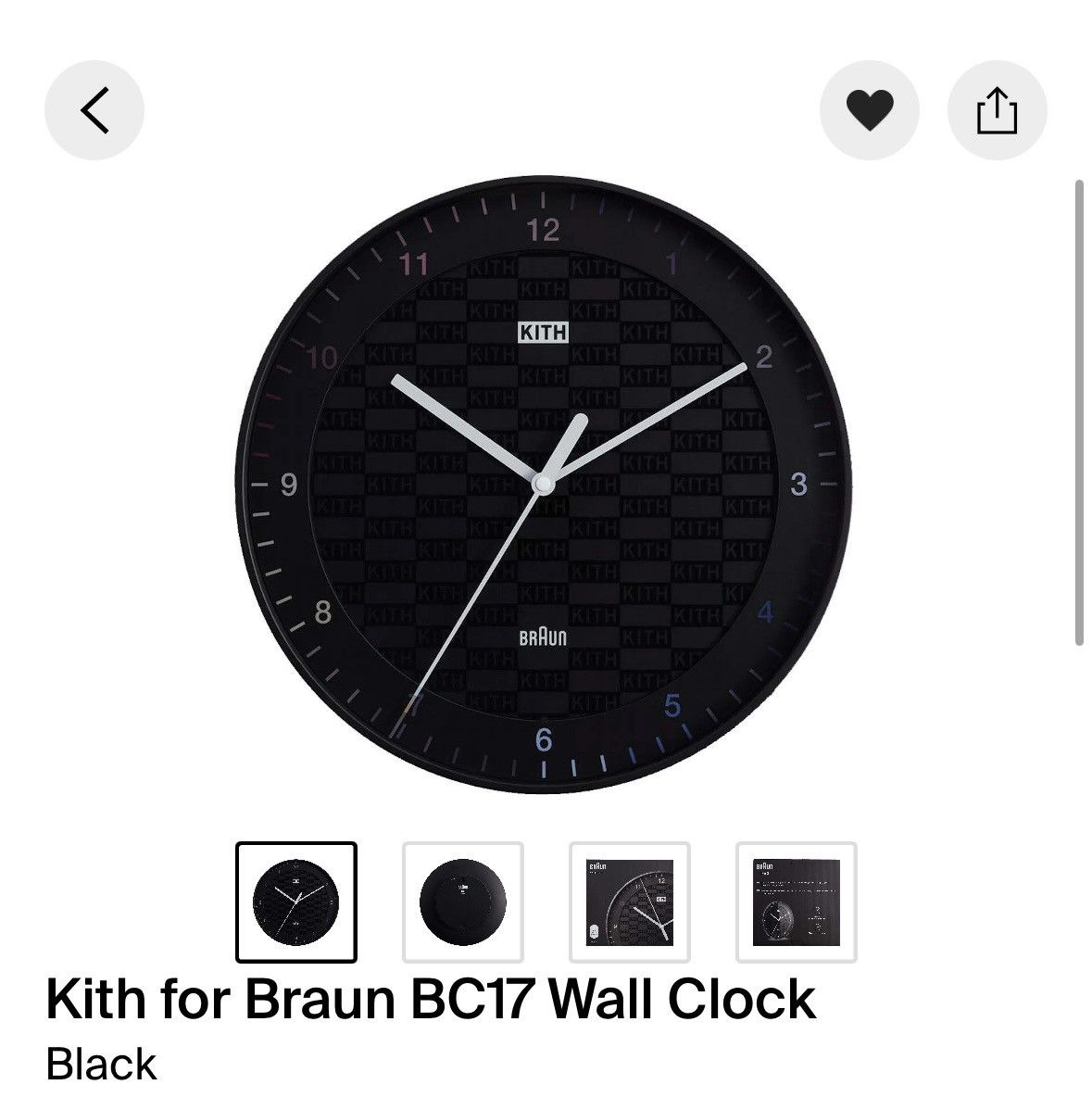Kith Kith braun wall clock black Size ONE SIZE - 4 Thumbnail