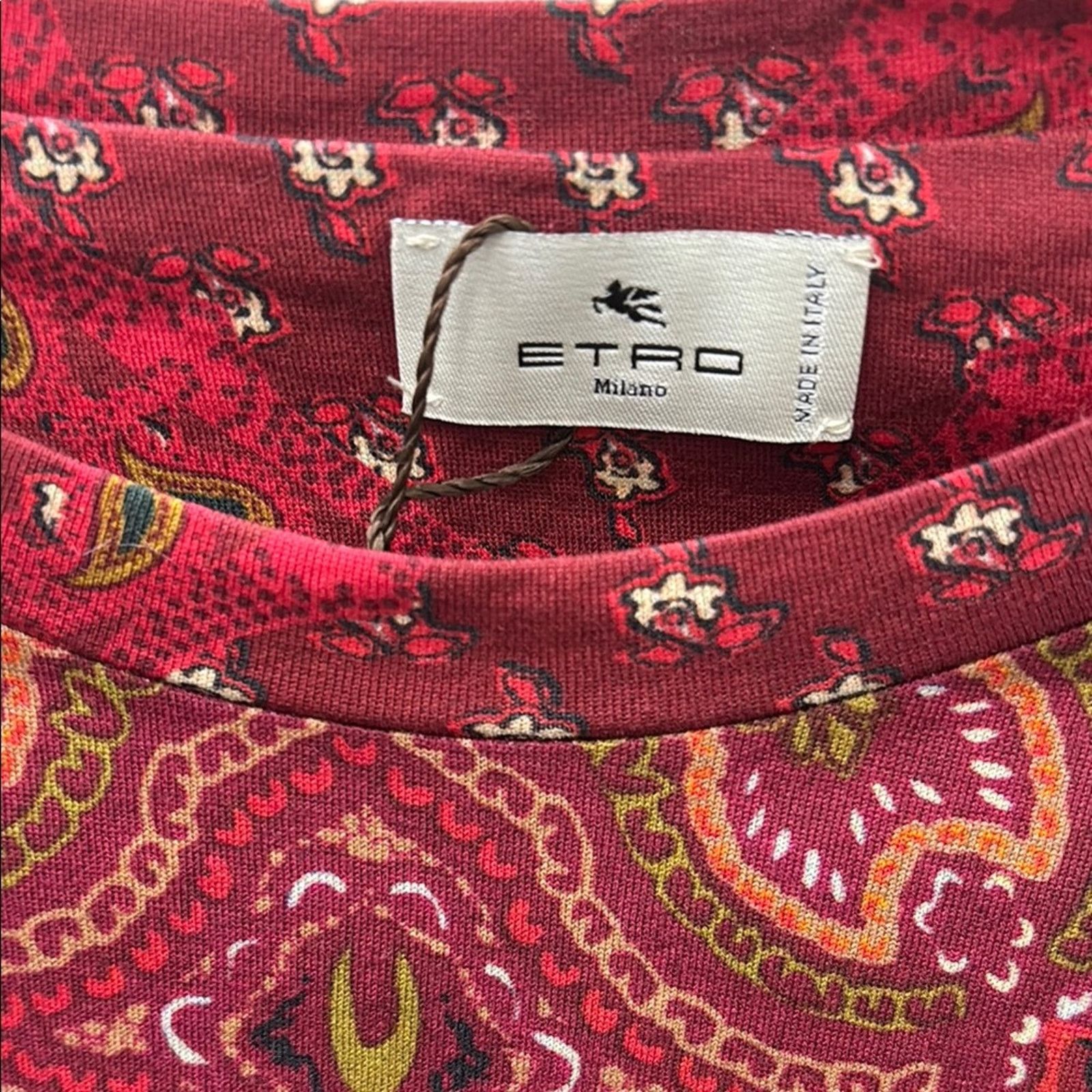 Etro NWT Etro Red and Yellow Short Sleeve Tee Intricate Pattern M Size US M / EU 48-50 / 2 - 6 Thumbnail