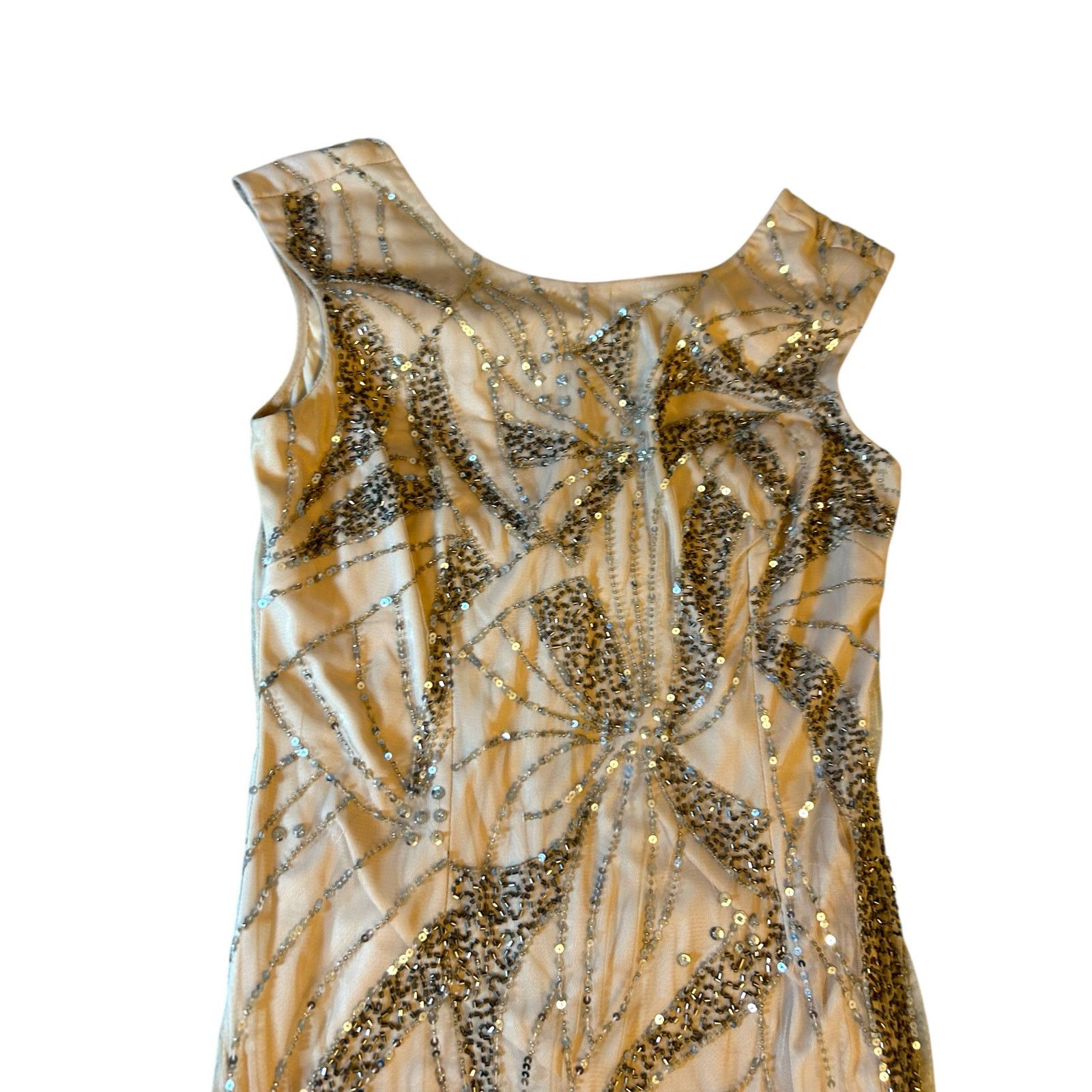 Adrianna Papell Adrianna Papell Blush Sequined Gown - Size 10 Size L / US 10 / IT 46 - 10 Thumbnail