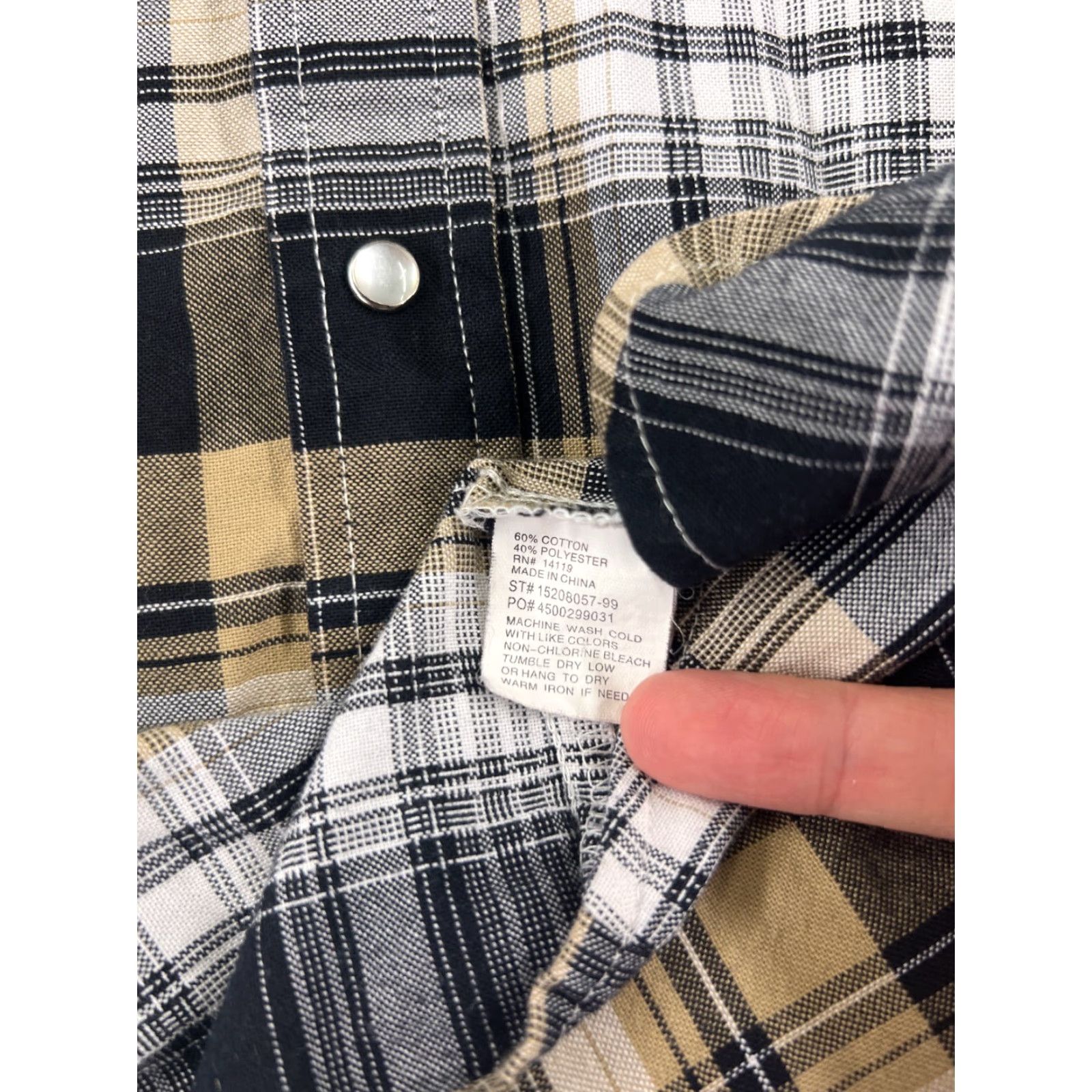 Vintage Ely Cattleman Shirt Mens XL Black Beige Plaid Pearl Snap Western Cotton Button-Up Cowboy Size US XL / EU 56 / 4 - 4 Thumbnail